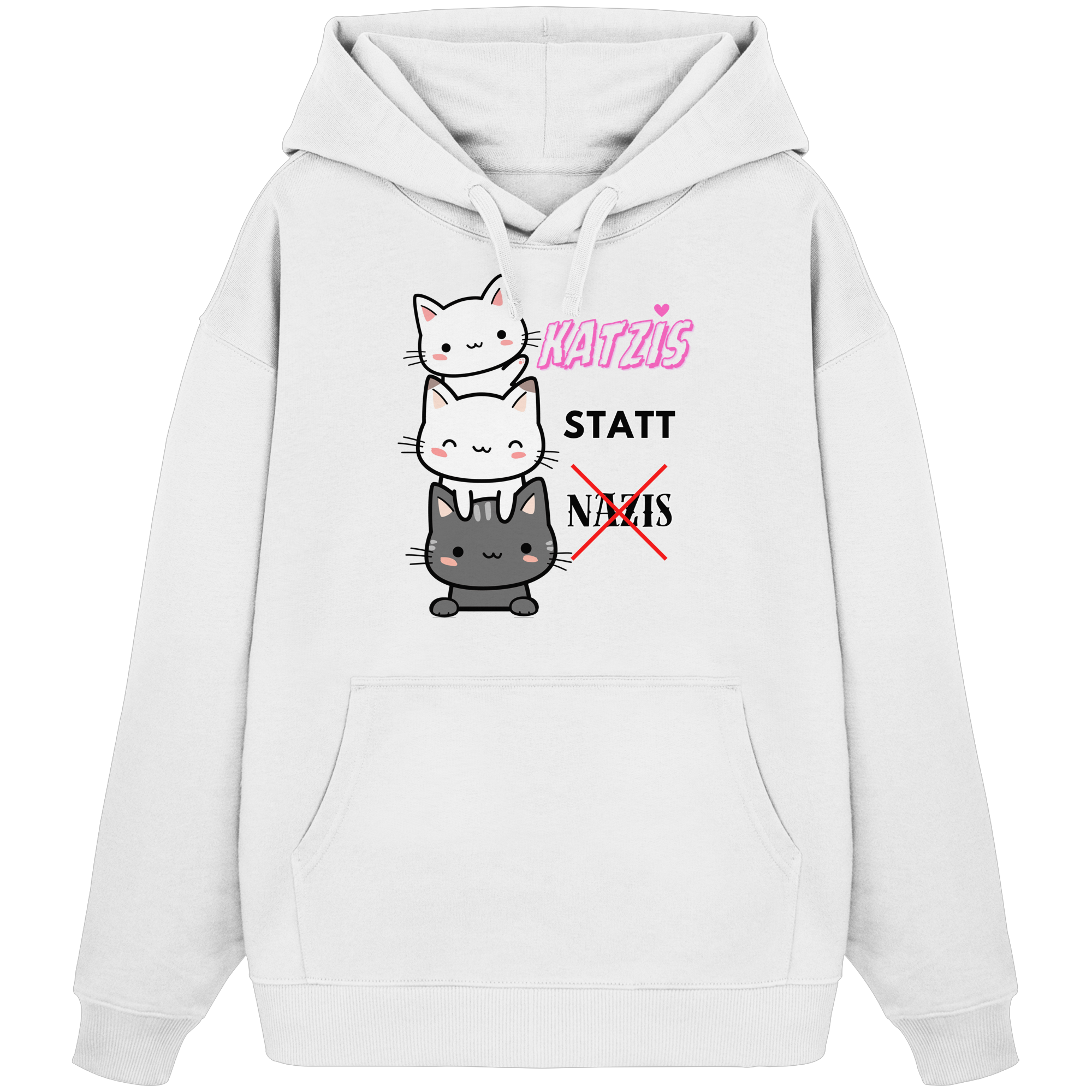 Katzis statt Nazis - Organic Oversize Hoodie