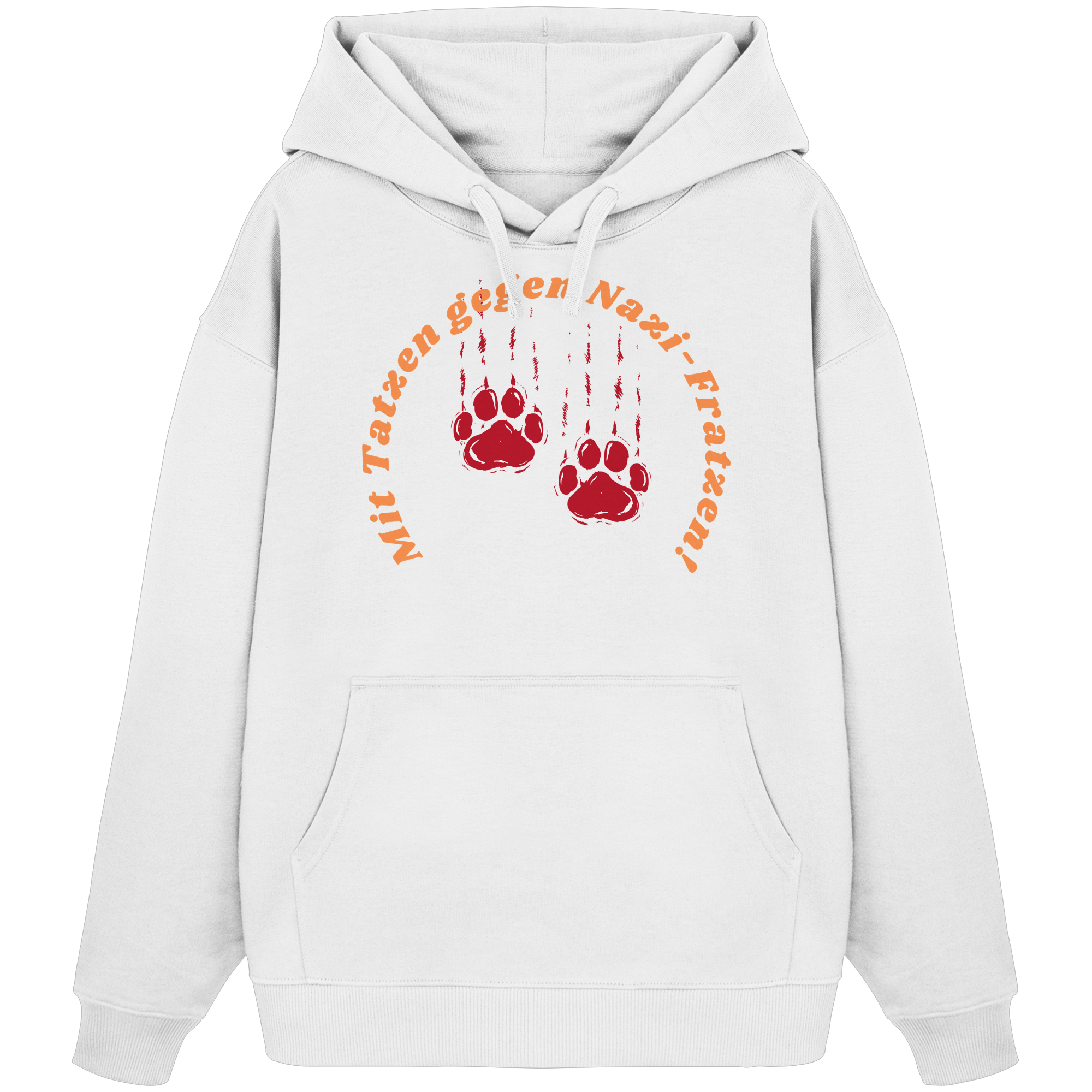 Mit Tatzen gegen Nazi Fratzen - Organic Oversize Hoodie