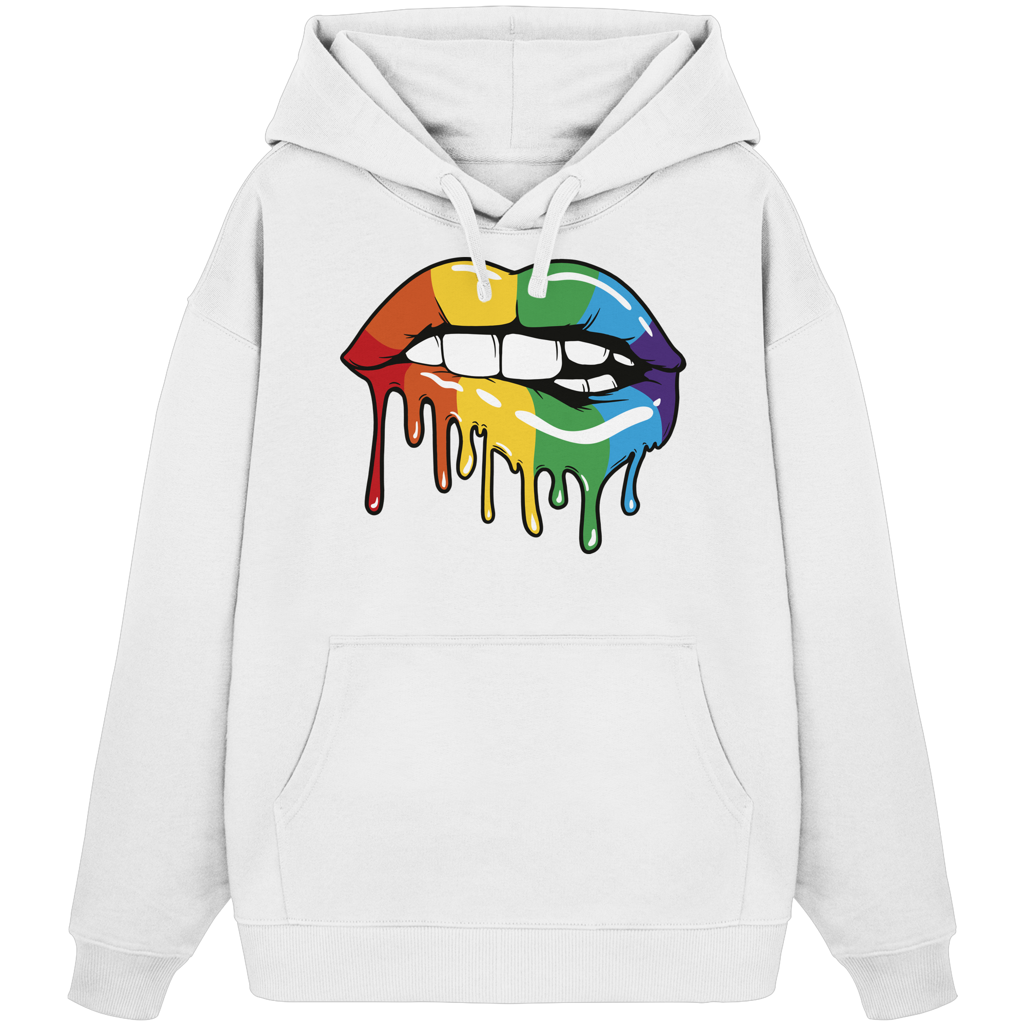 Regenbogen Lippen - Organic Oversize Hoodie