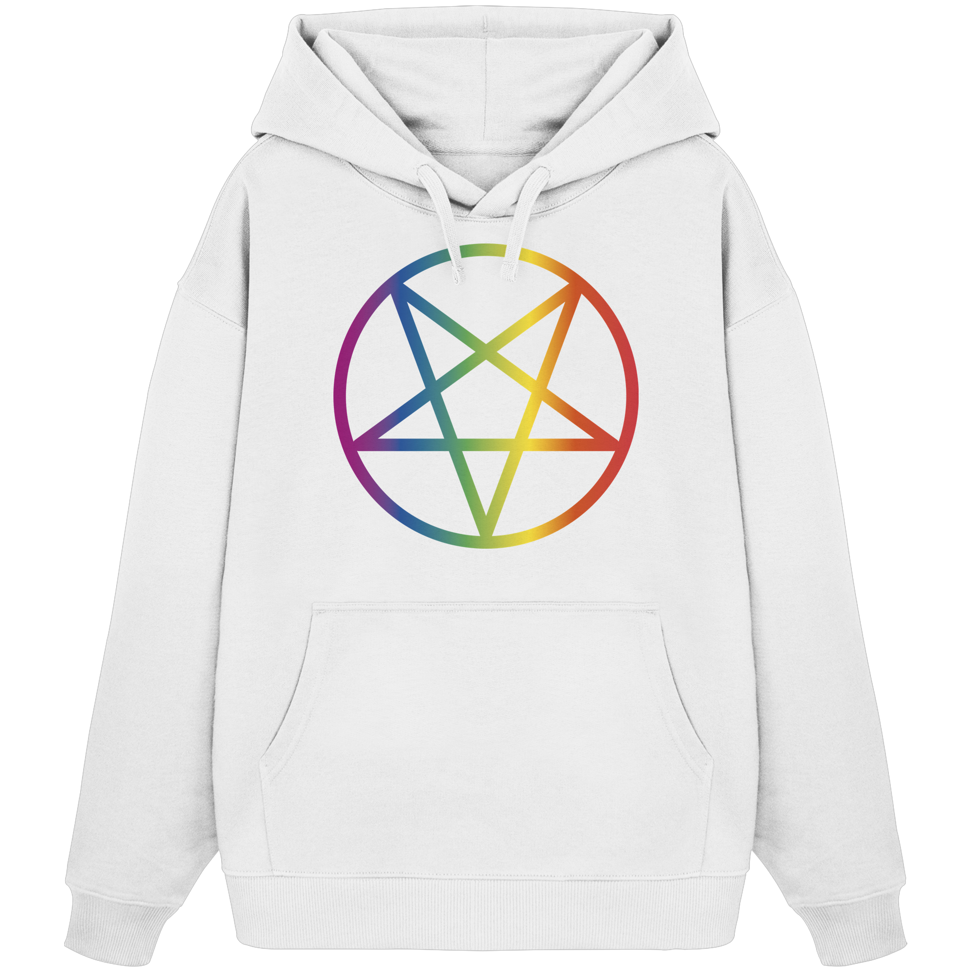 Regenbogen Pentagramm - Organic Oversize Hoodie