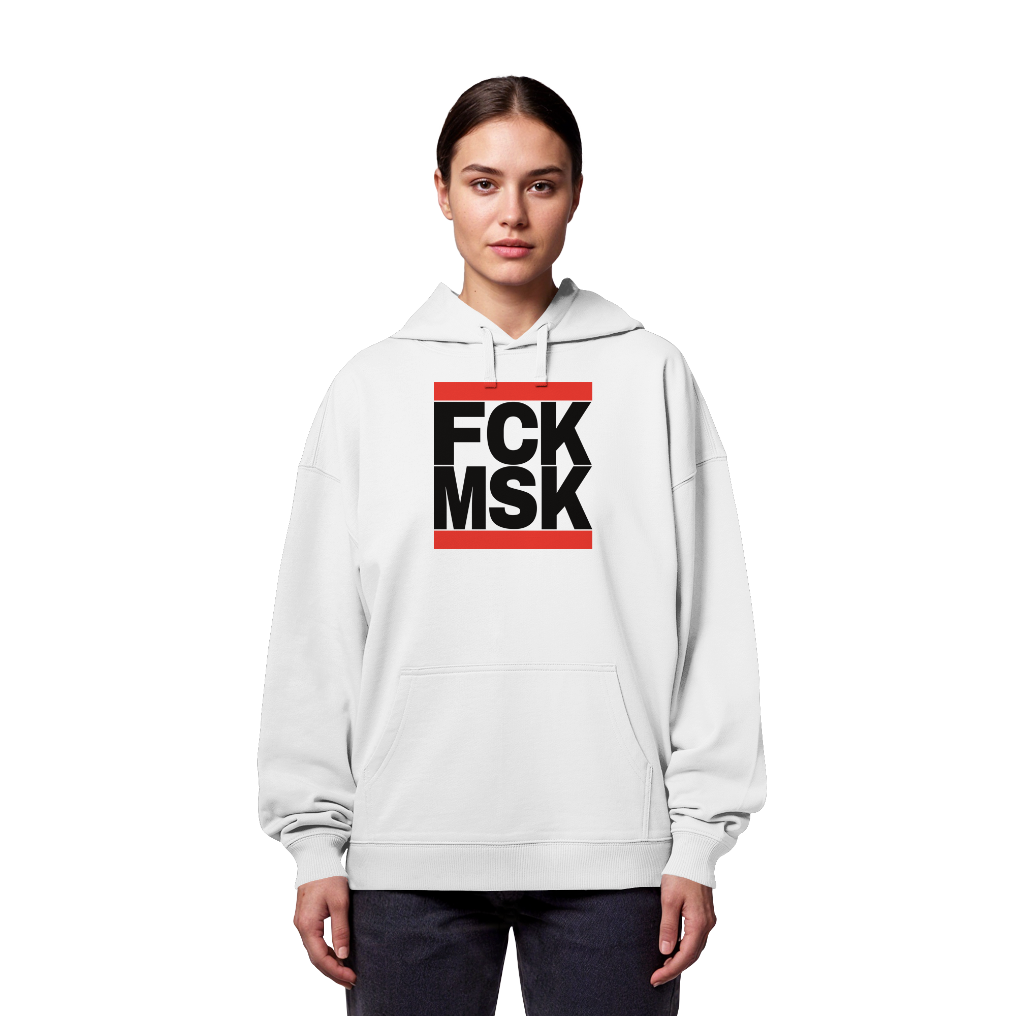 FCK MSK (schwarze Schrift) - Organic Oversize Hoodie