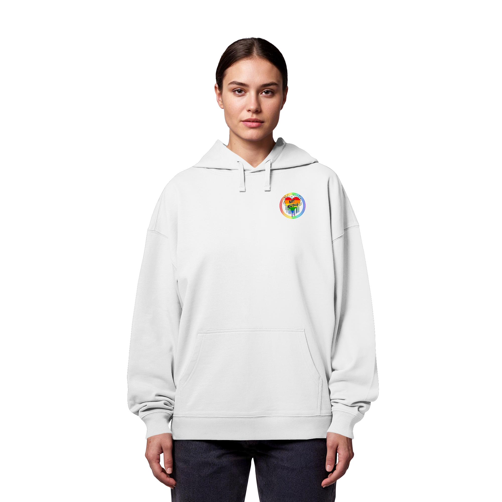 Queer Not Wrong "Regenbogenkreis Edition" - Organic Oversize Hoodie