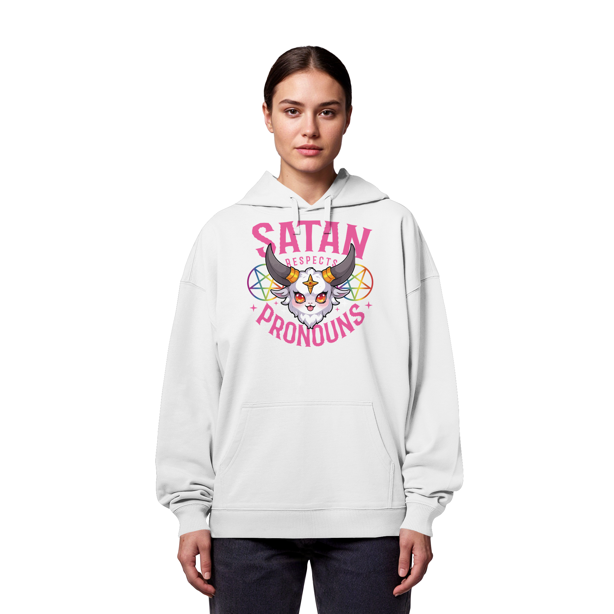 Satan Respects Pronouns - Organic Oversize Hoodie