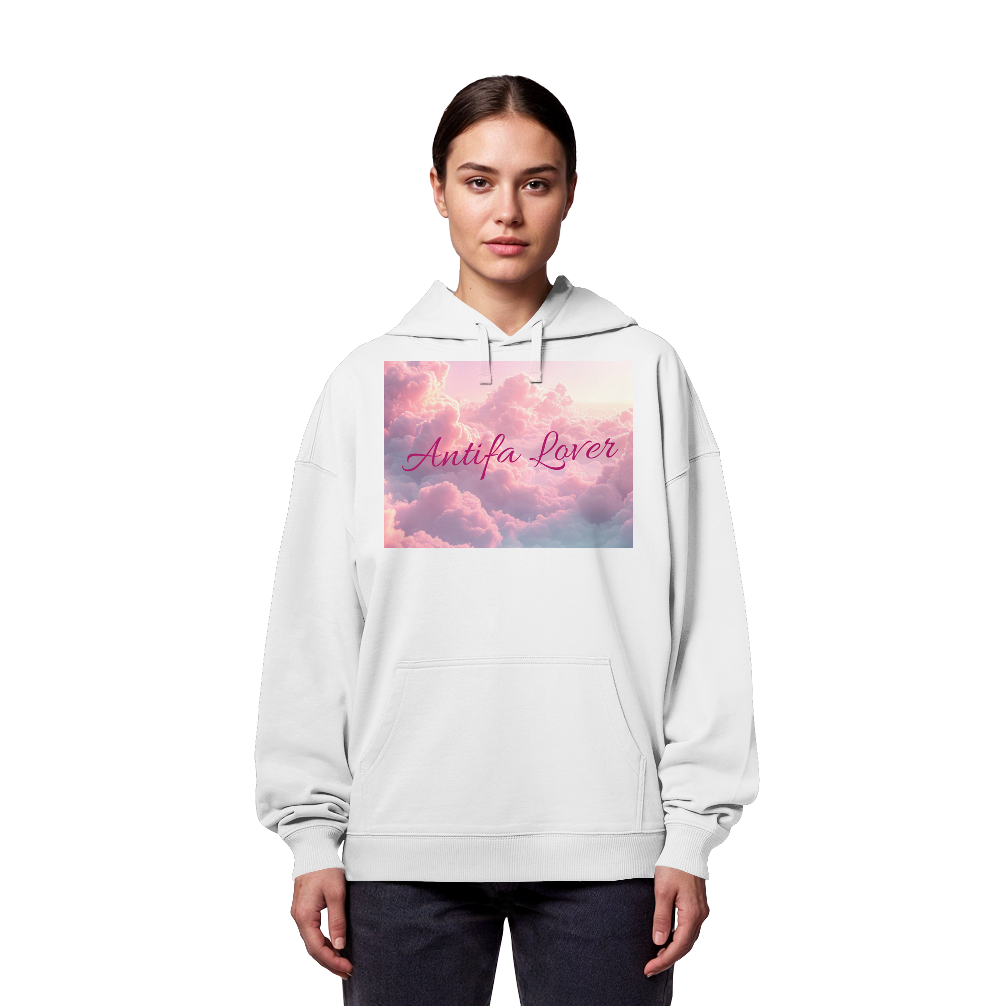 Antifa Lover Backprint - Organic Oversize Hoodie