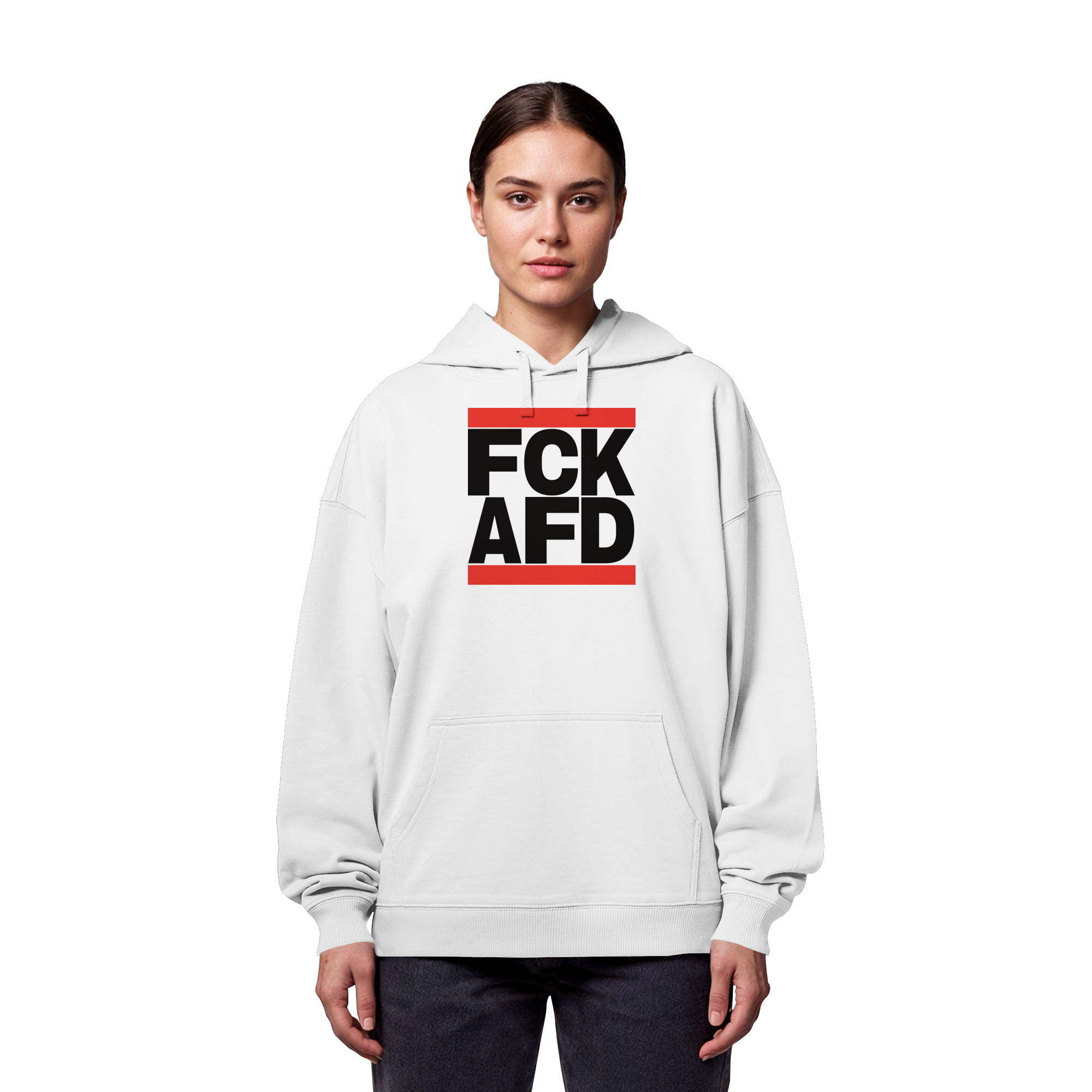 FCK AFD (schwarze Schrift) - Organic Oversize Hoodie