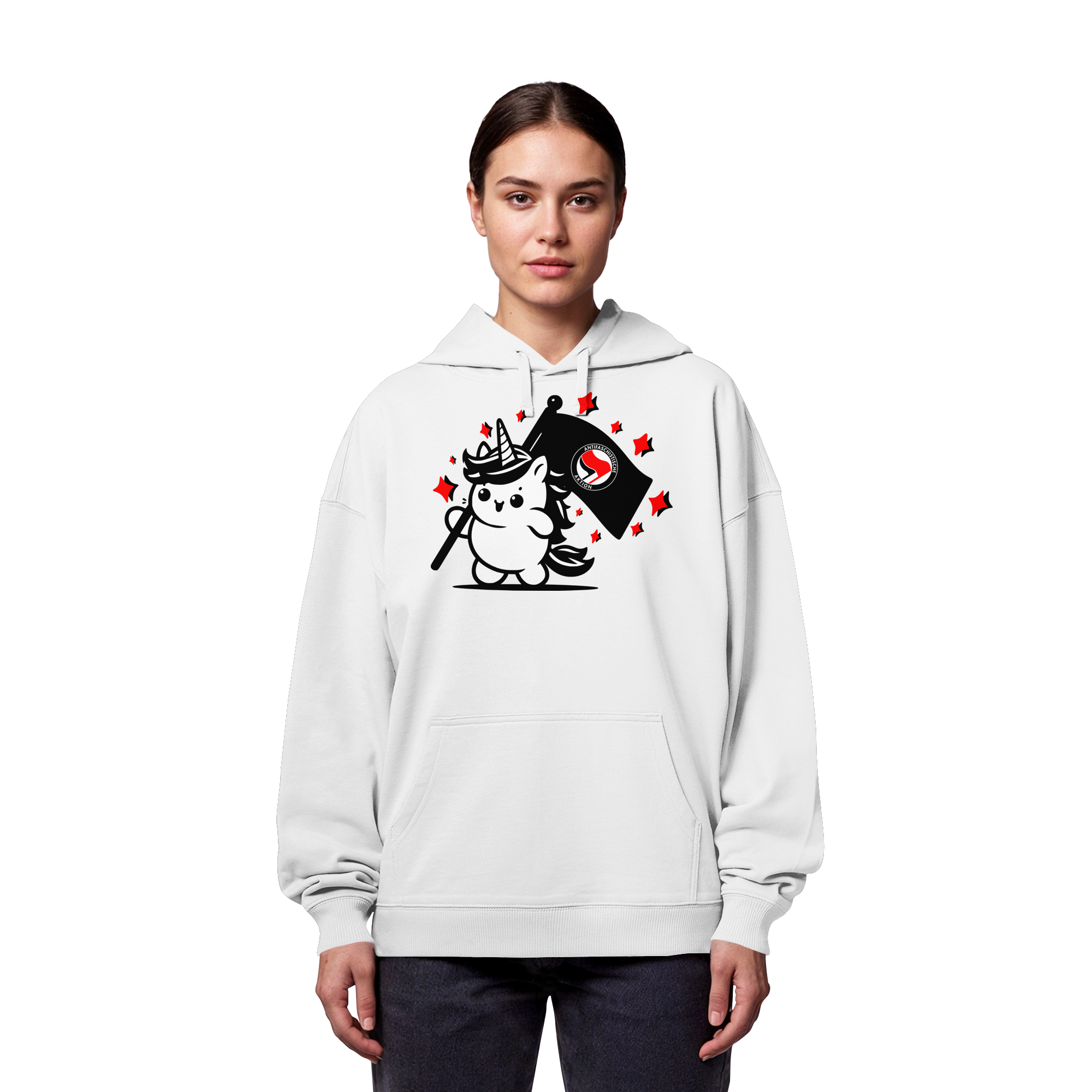 Einhorn Antifa - Organic Oversize Hoodie