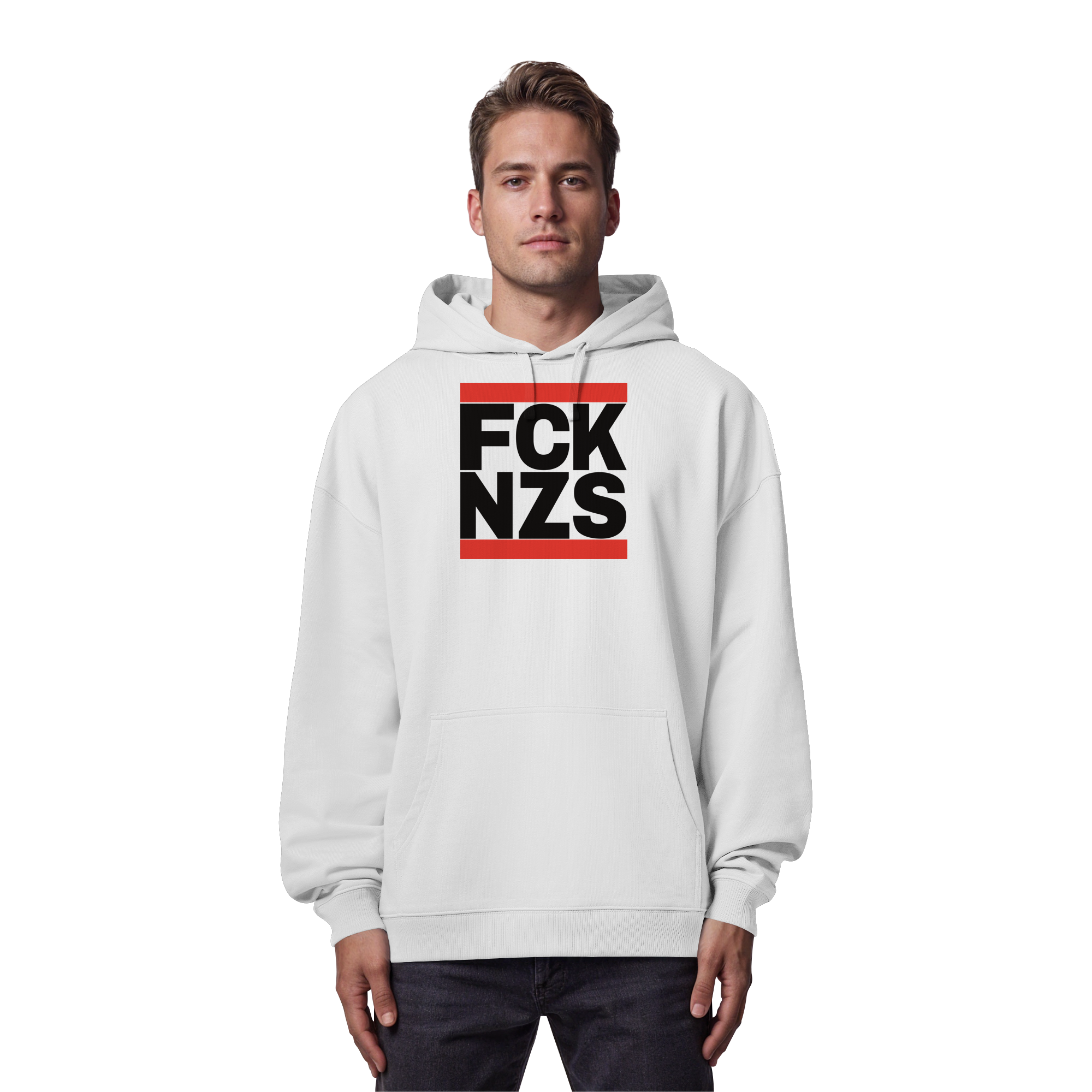FCK NZS (schwarze Schrift) - Organic Oversize Hoodie
