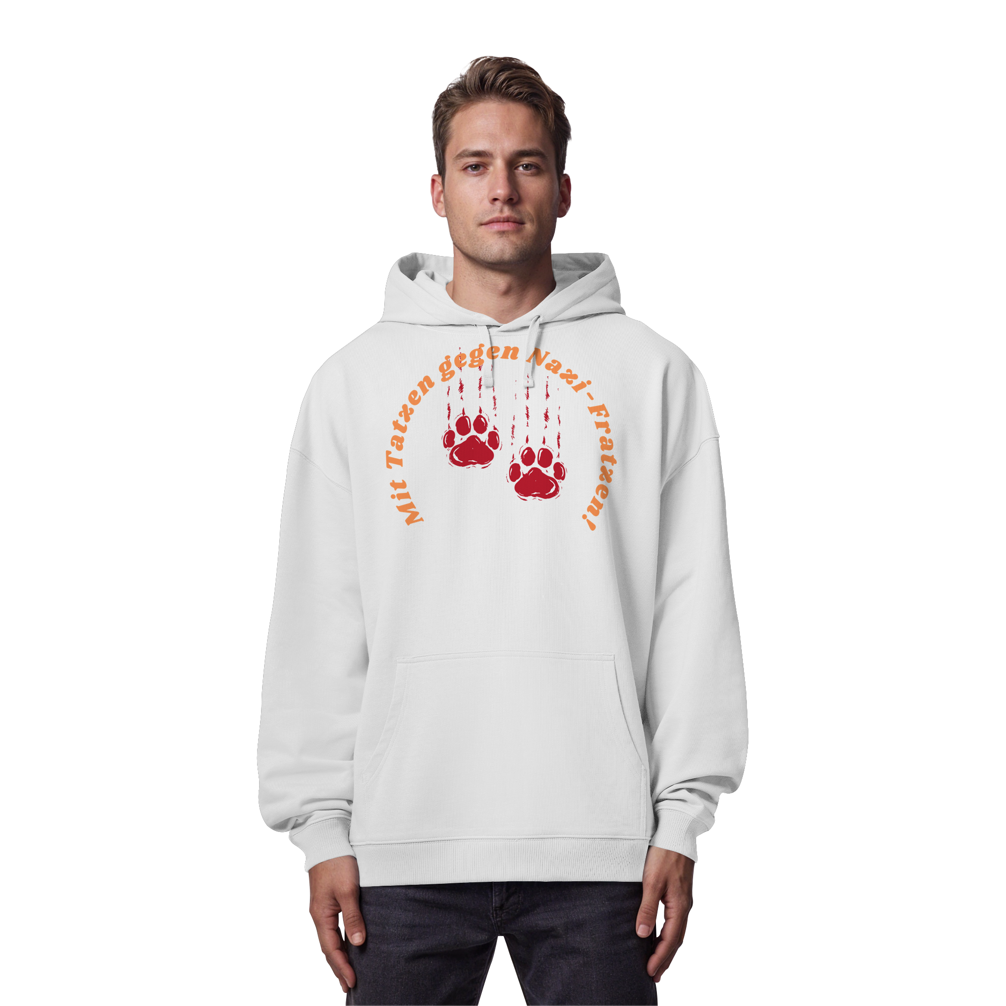 Mit Tatzen gegen Nazi Fratzen - Organic Oversize Hoodie