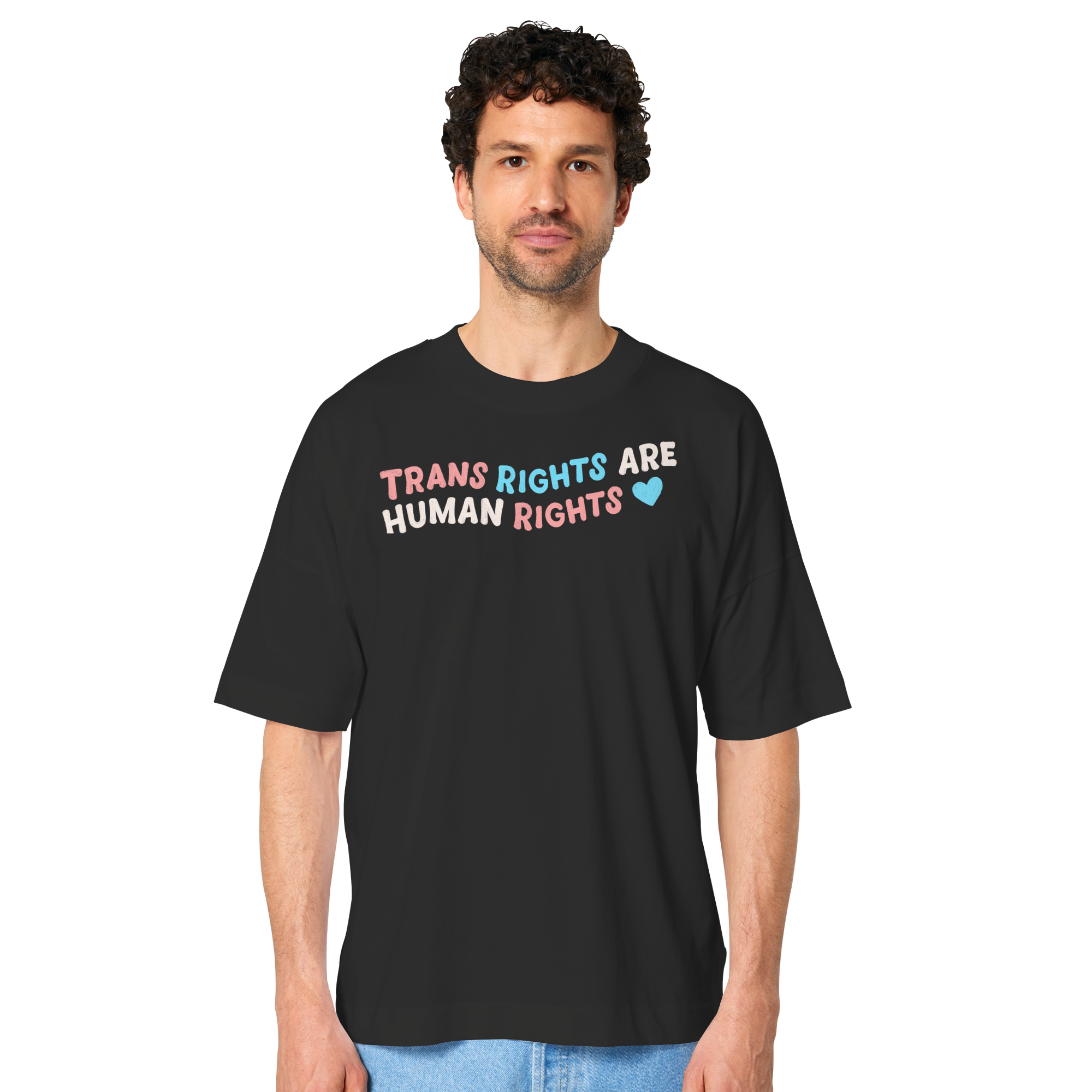 Trans Rights are Human Rights "Pastel Power Edition" - Organic Oversize Shirt