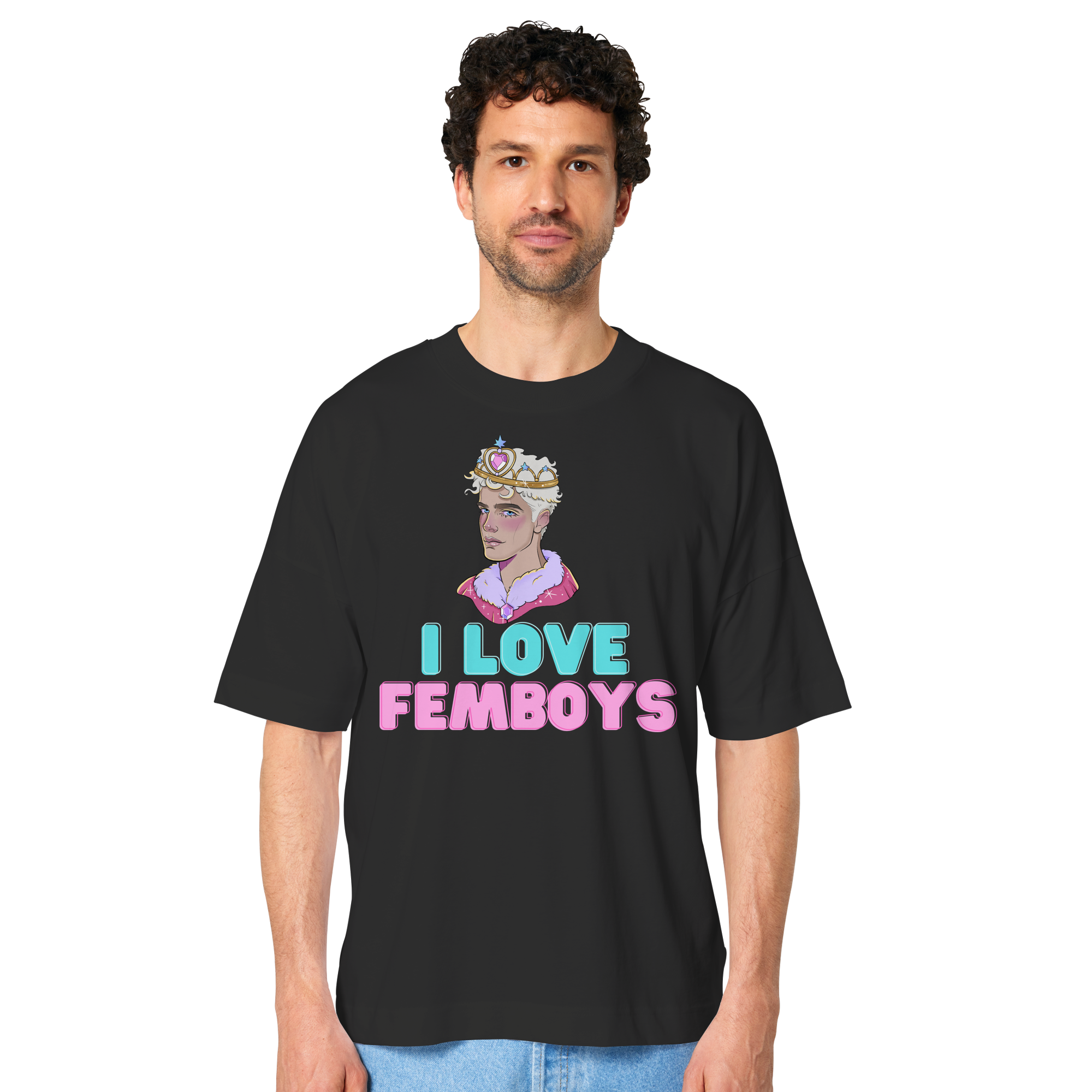 I Love Femboys "Royal Blush Edition" - Organic Oversize Shirt