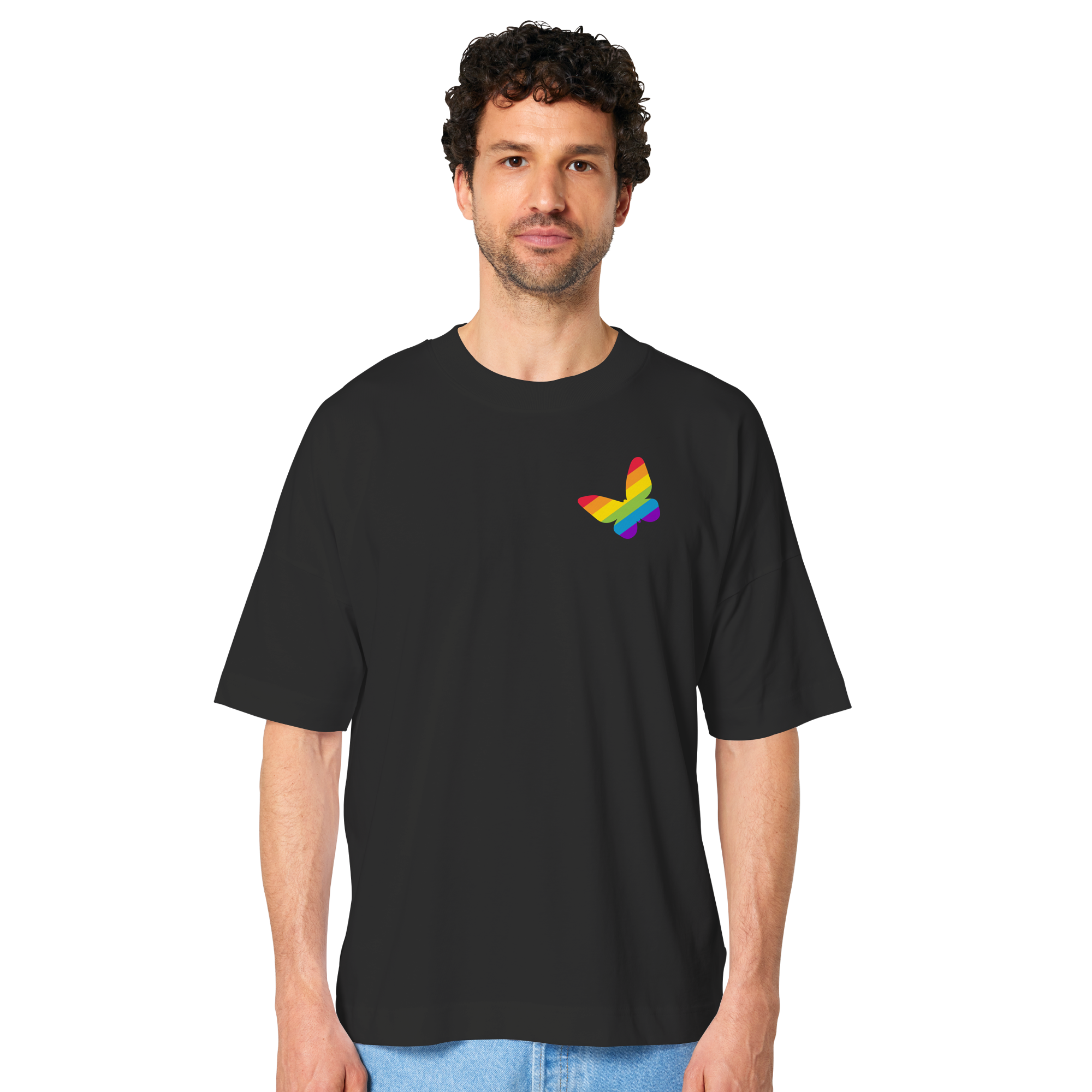 Regenbogen Schmetterling - Organic Oversize Shirt