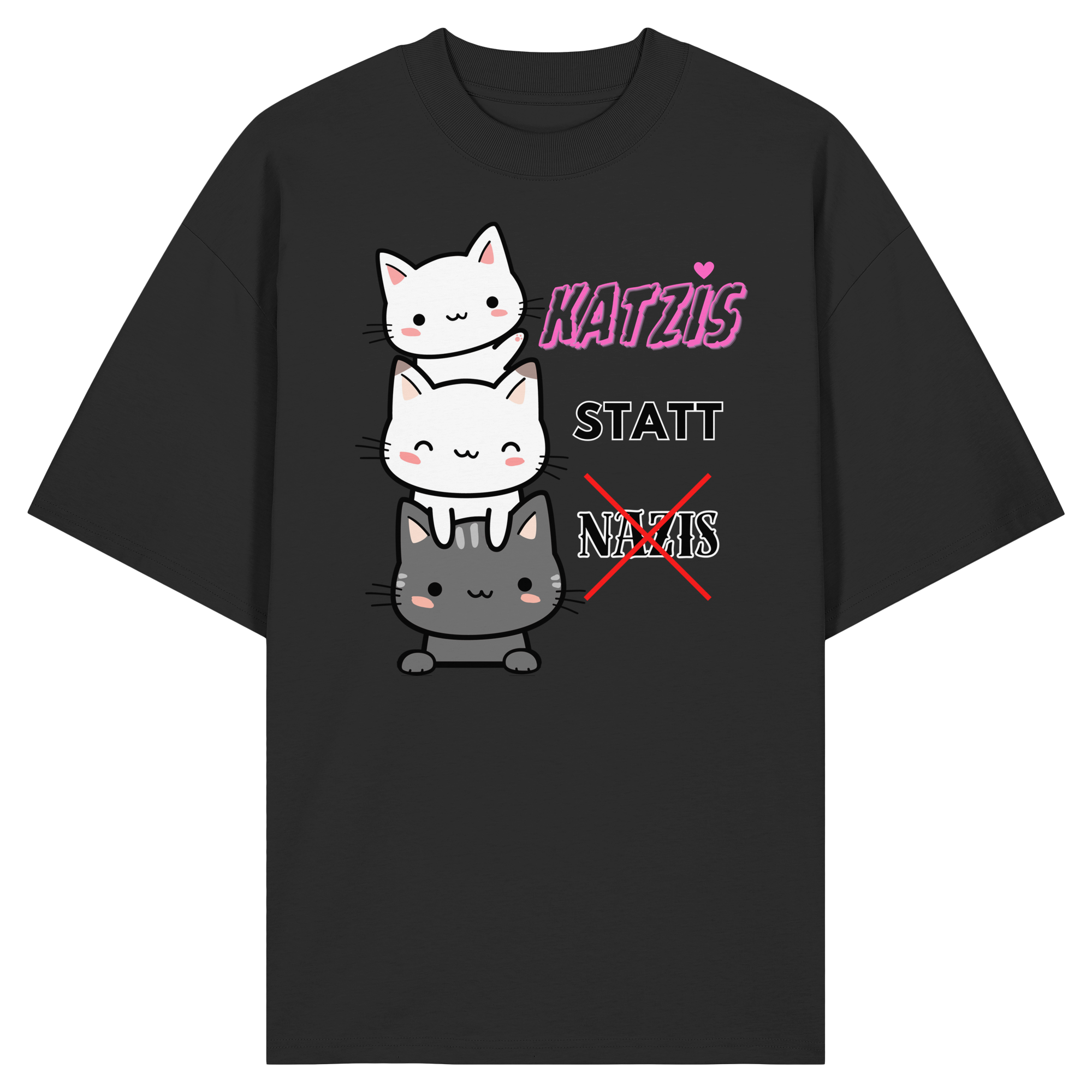Katzis statt Nazis - Organic Oversize Shirt