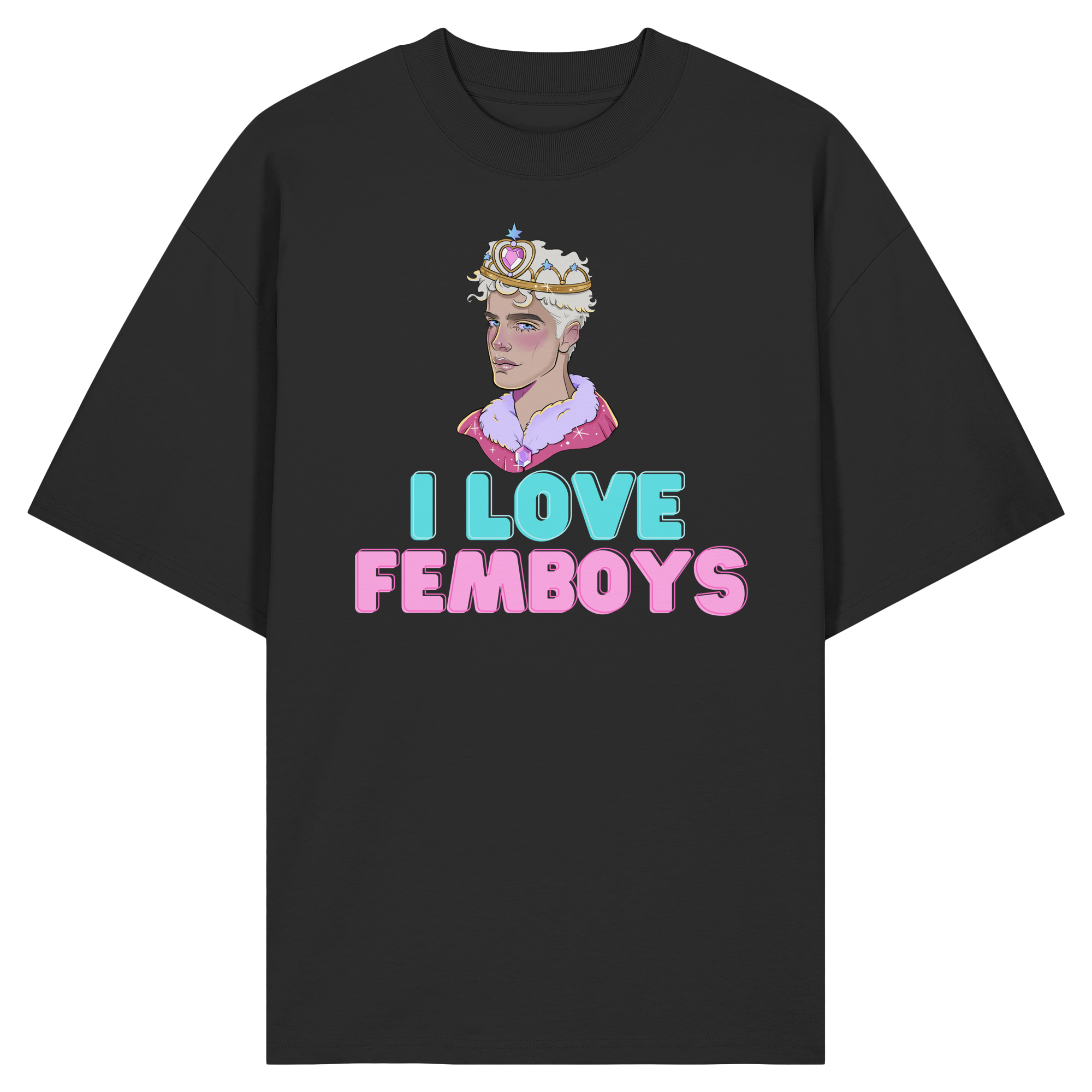 I Love Femboys "Royal Blush Edition" - Organic Oversize Shirt