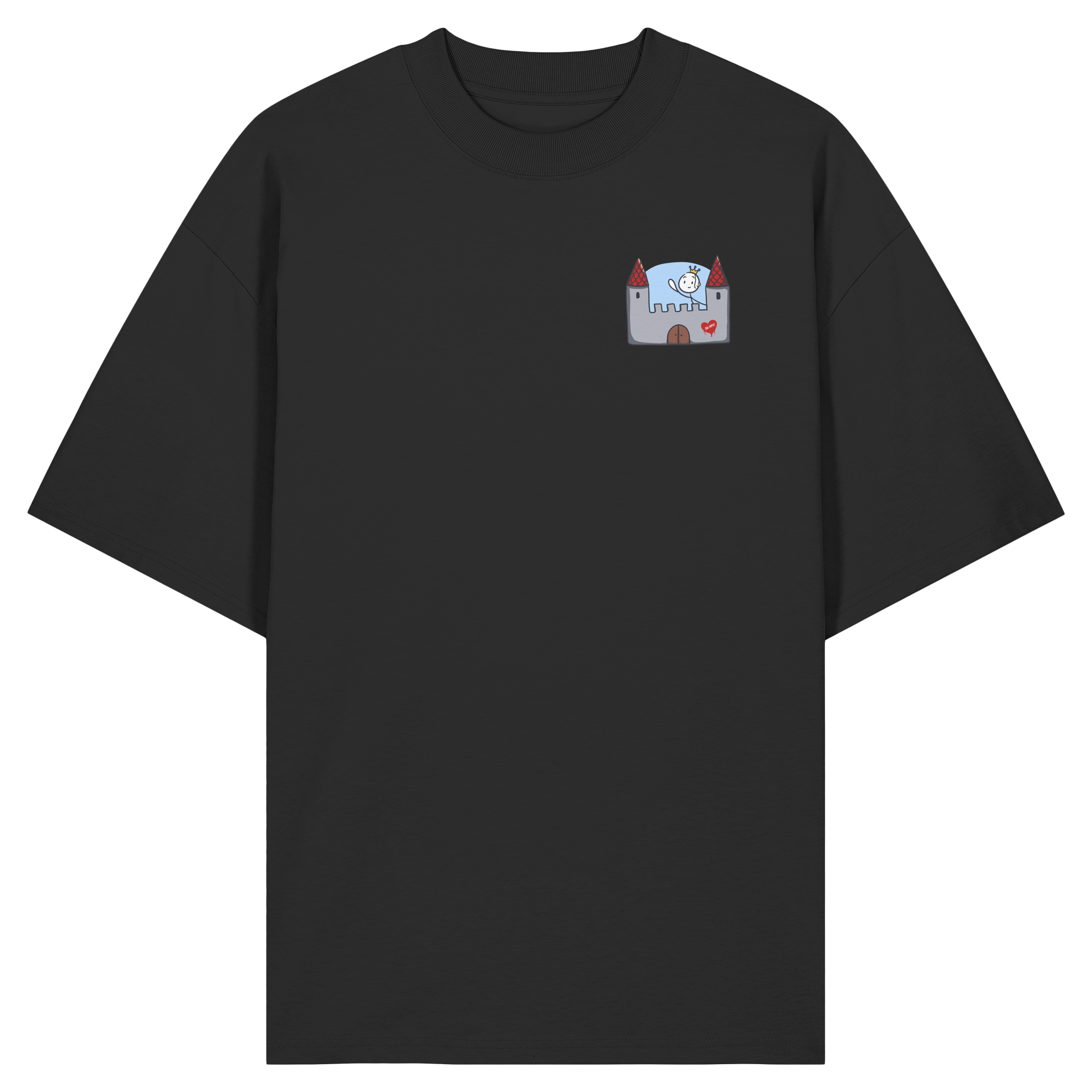 Hier und jetzt bin ich in Sicherheit "Bunte Edition" Backprint - Organic Oversize Shirt