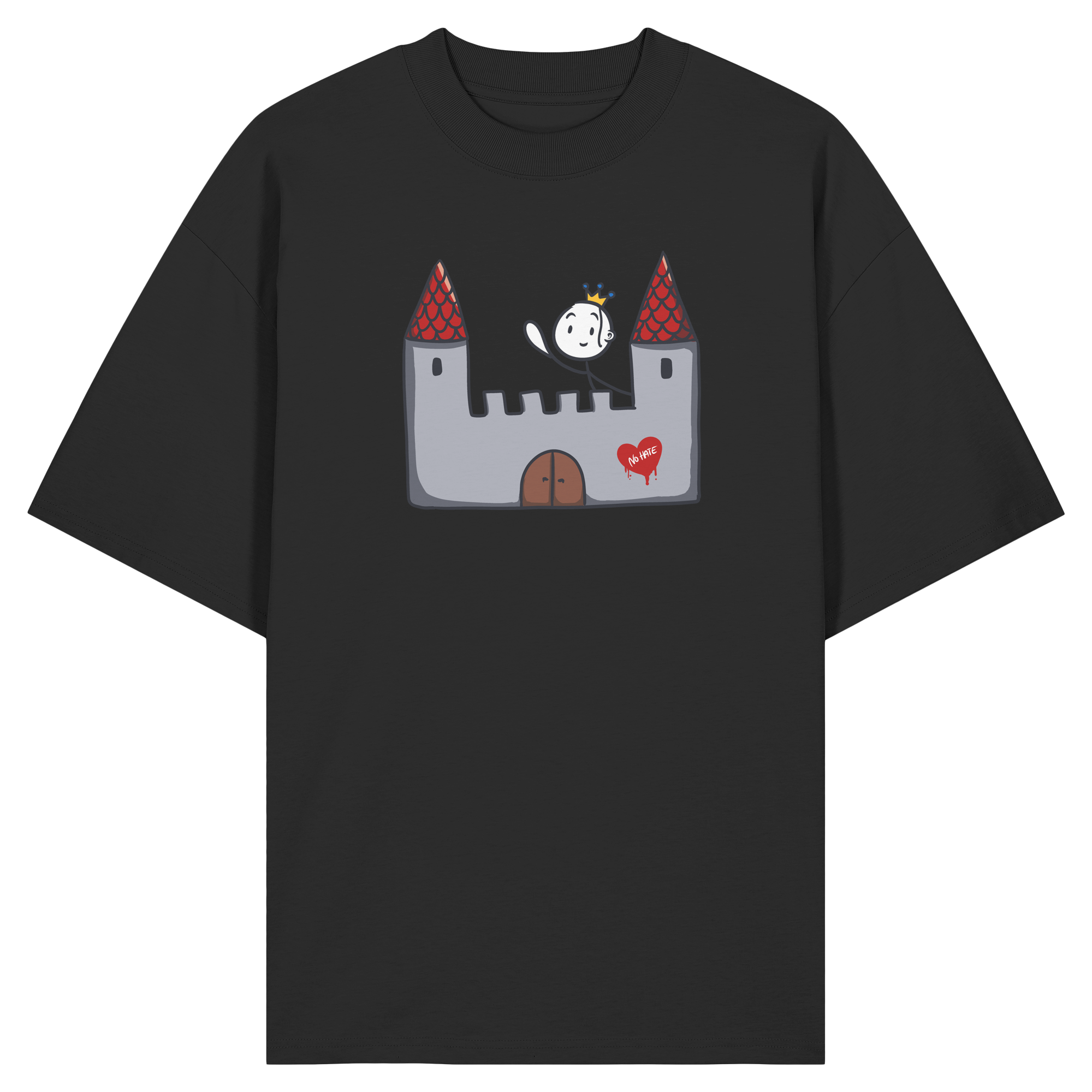 Seelenmännchen "Schloss Edition" Frontprint (dunkel) - Organic Oversize Shirt