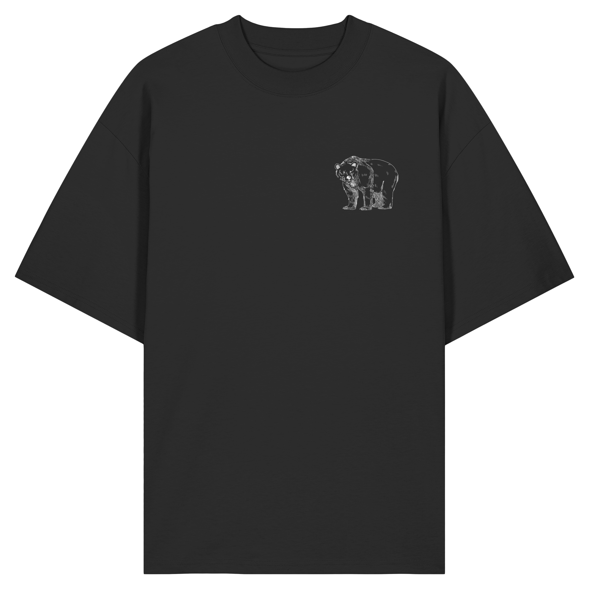 Team Bär Backprint (weiß) - Organic Oversize Shirt