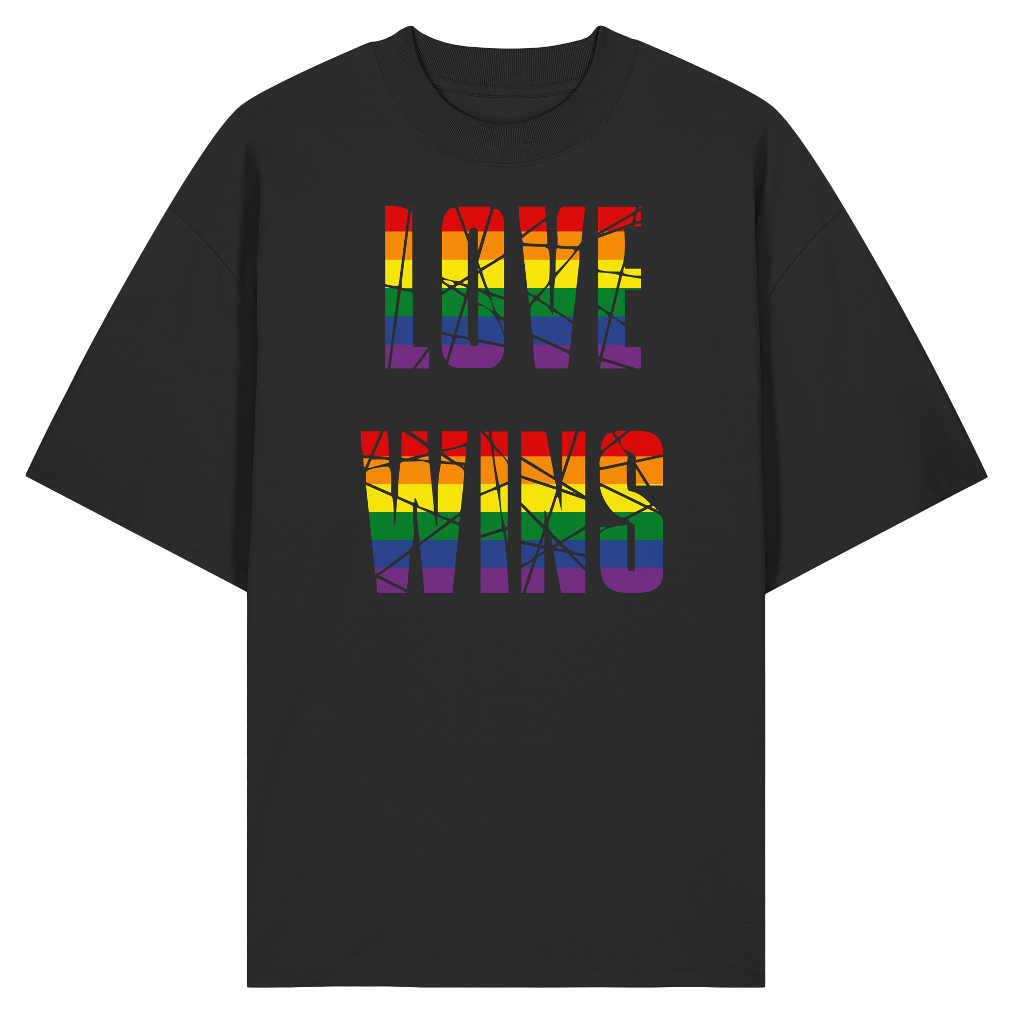 LOVE WINS in Regenbogen Farben - Organic Oversize Shirt