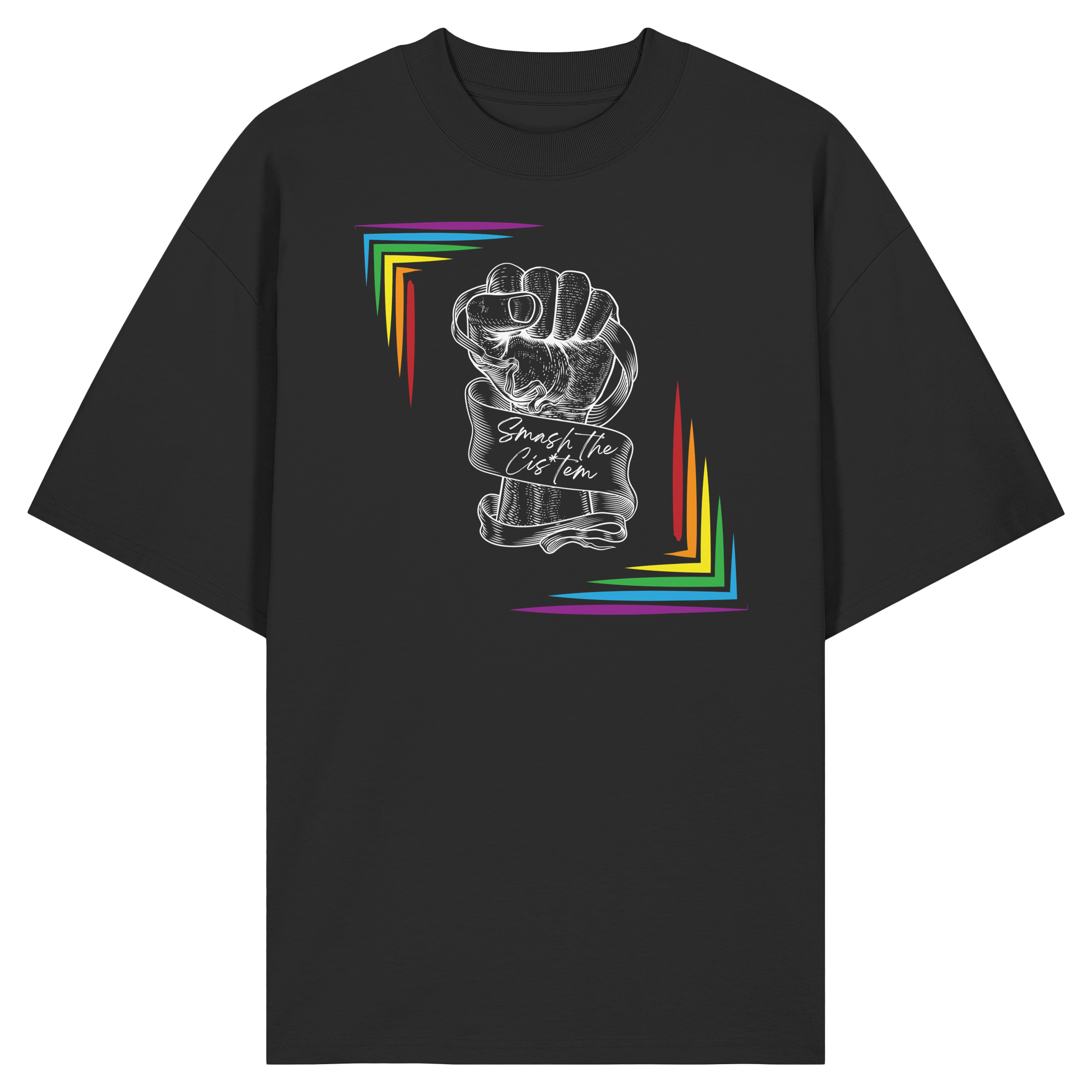 Smash The Cistem (weiße Schrift) - Organic Oversize Shirt