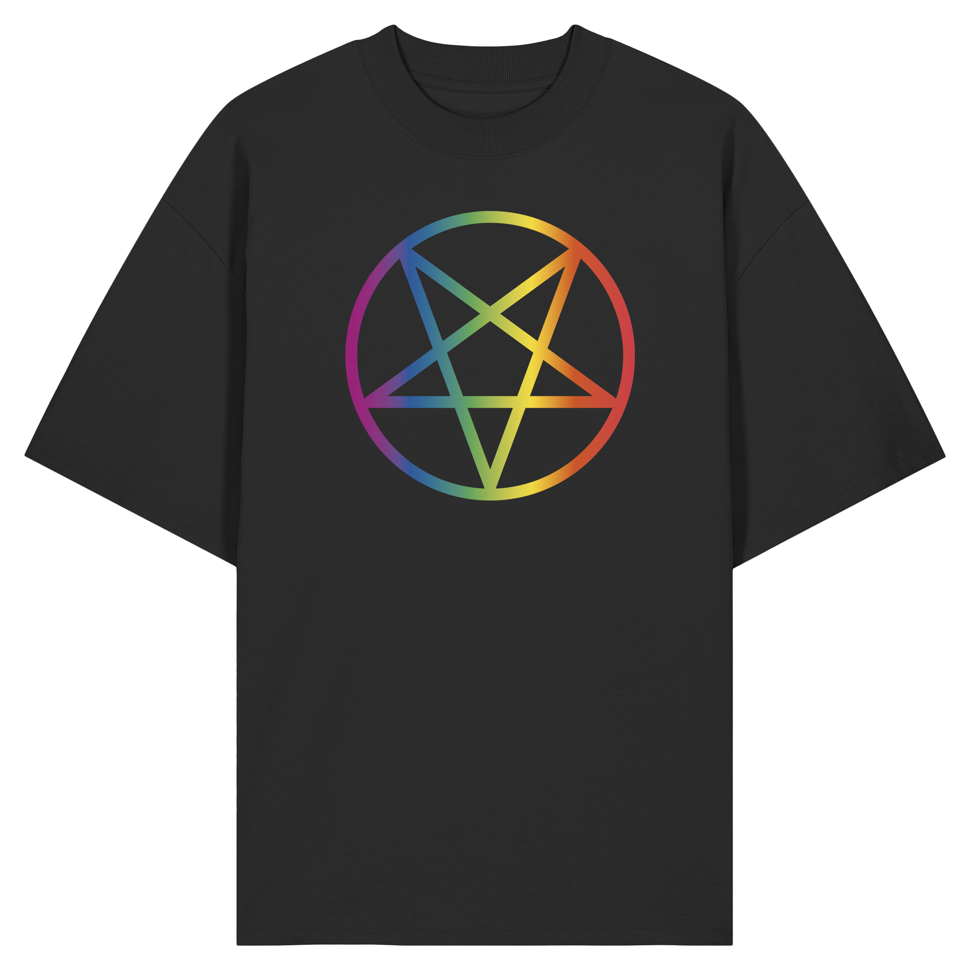 Regenbogen Pentagramm - Organic Oversize Shirt