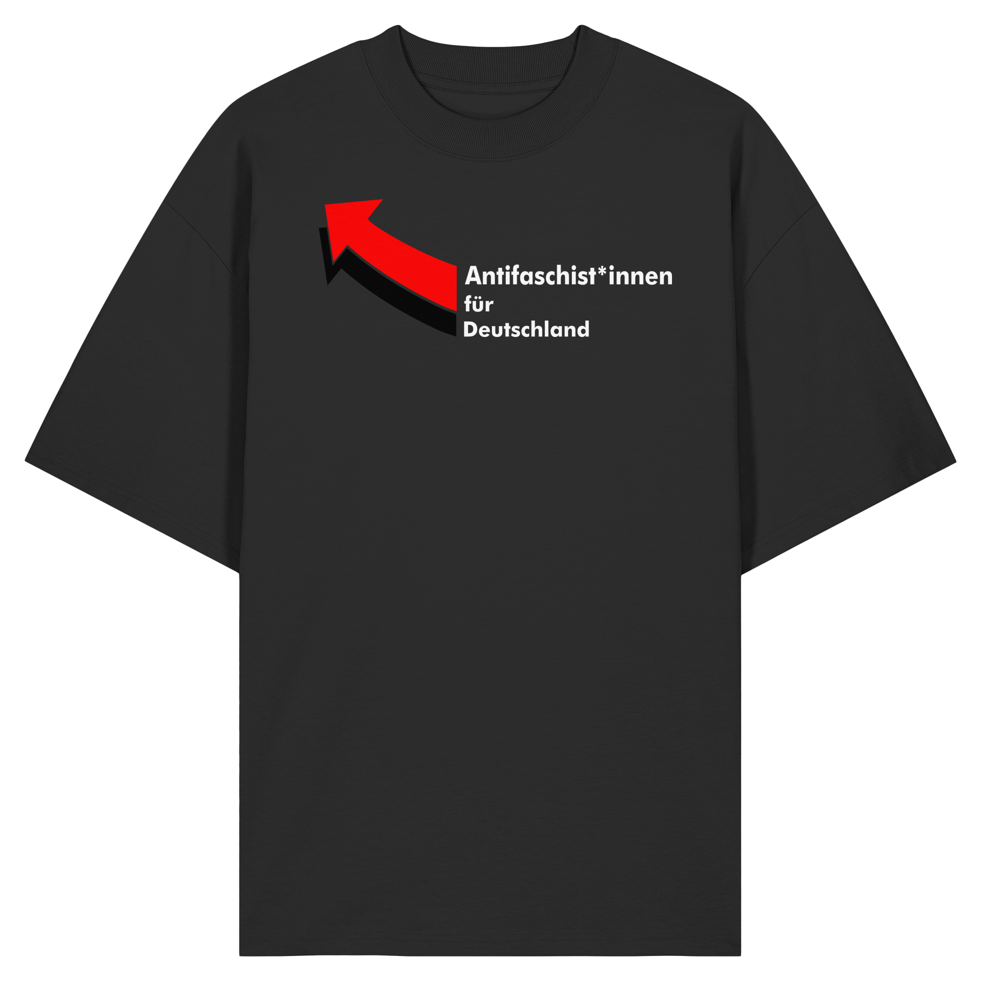 Antifaschist*innen für Deutschland (weiße Schrift) - Organic Oversize Shirt