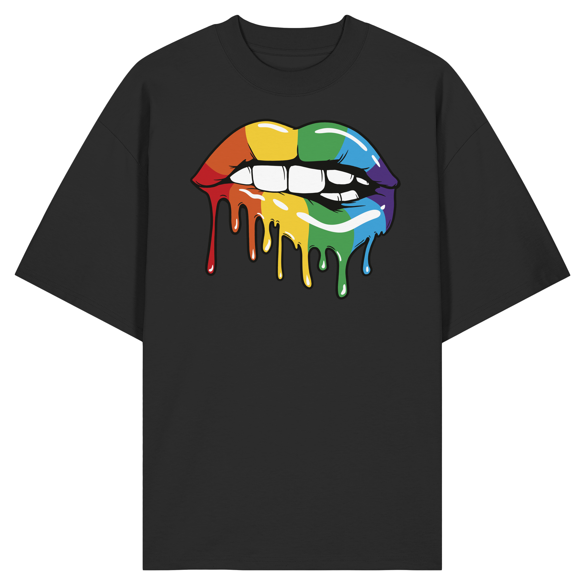 Regenbogen Lippen - Organic Oversize Shirt