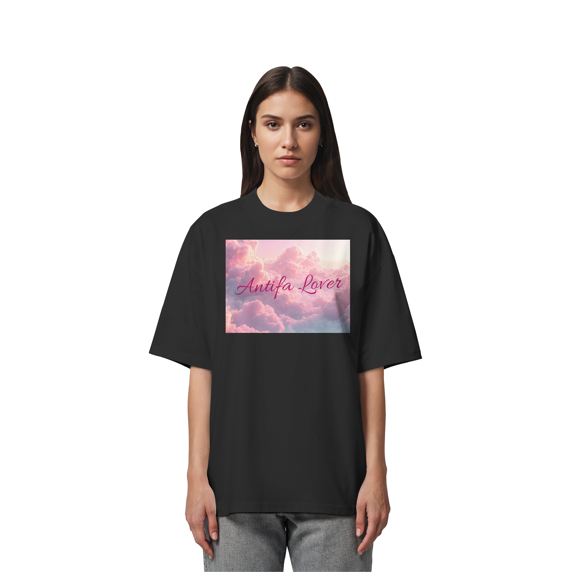 Antifa Lover Backprint - Organic Oversize Shirt