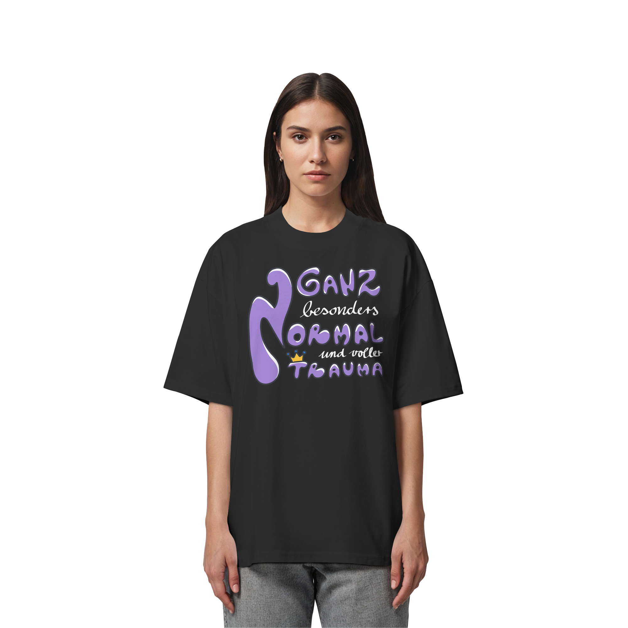 Ganz besonders Normal und voller Trauma "Lila Edition" - Organic Oversize Shirt