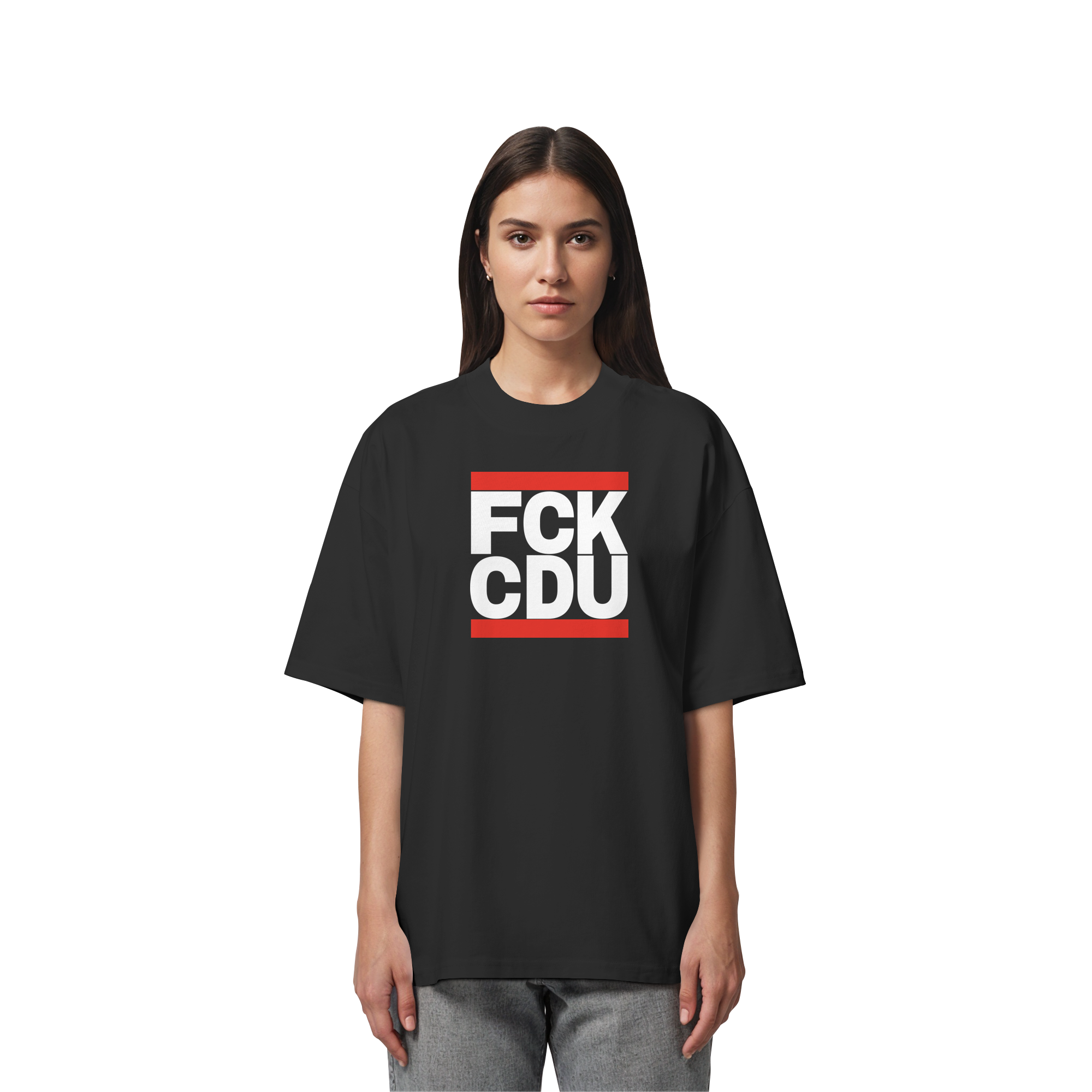 FCK CDU (weiße Schrift) - Organic Oversize Shirt