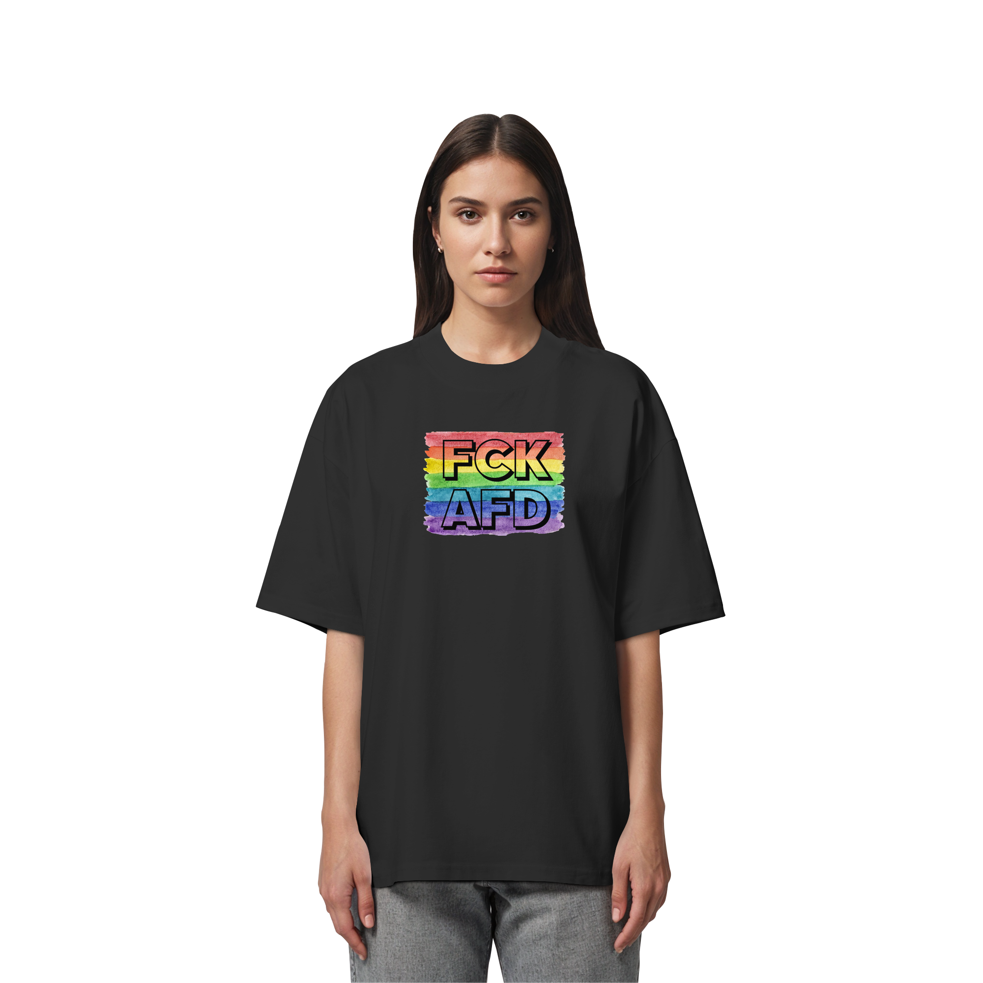 FCK AFD "Rainbow Resistance Edition" - Organic Oversize Shirt