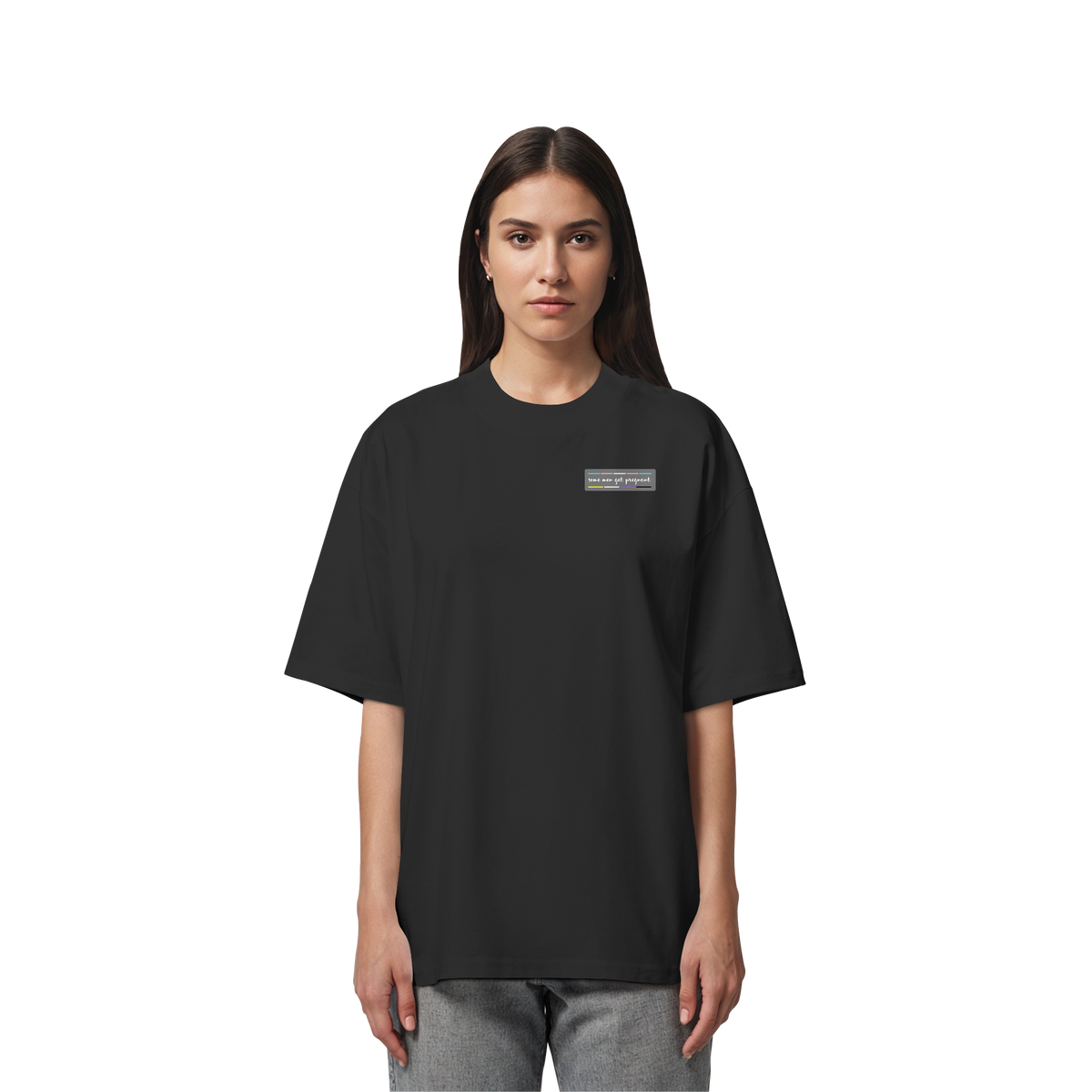 some men get pregnant "Trans Stripes Edition" - Organic Oversize Shirt