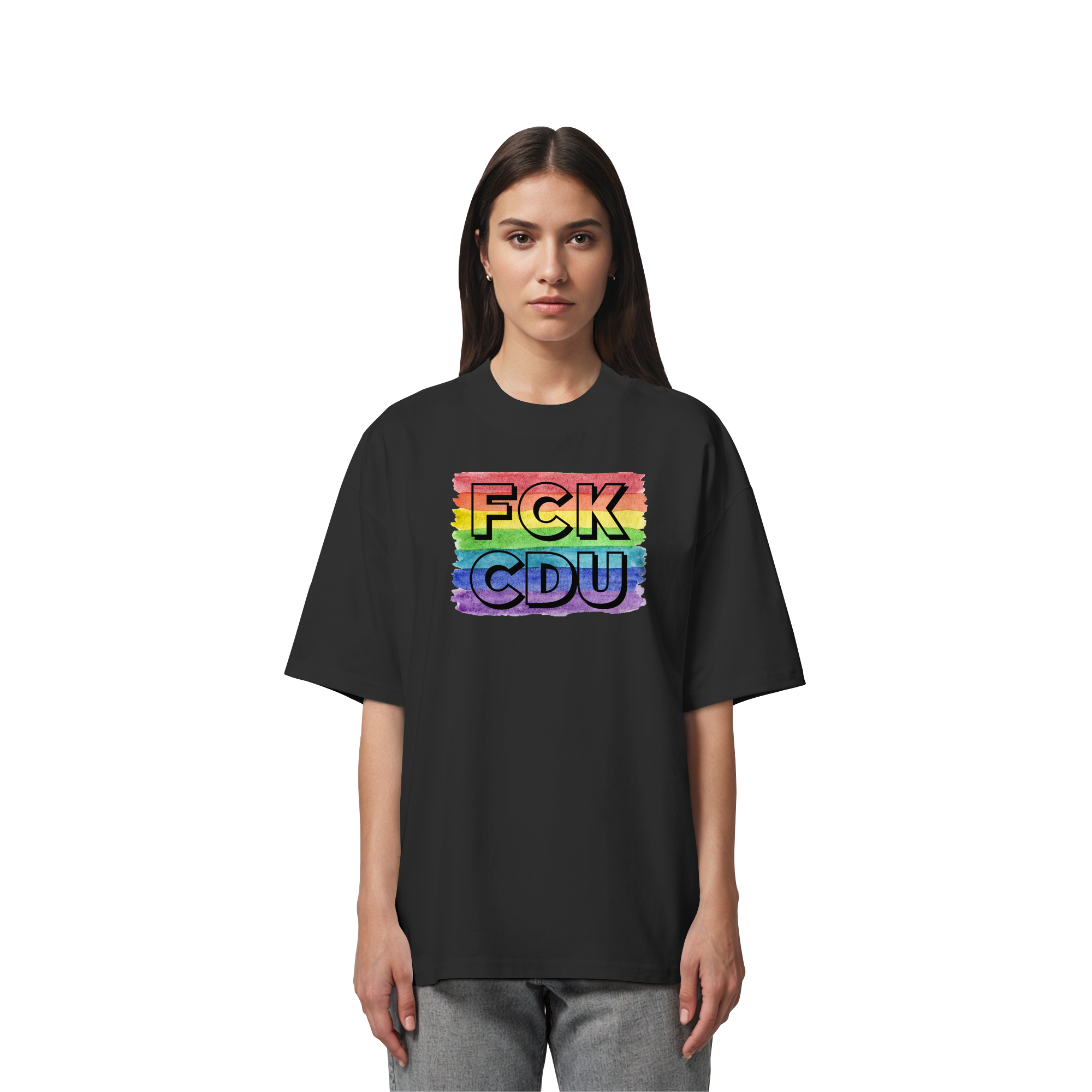 FCK CDU "Rainbow Resistance Edition" - Organic Oversize Shirt