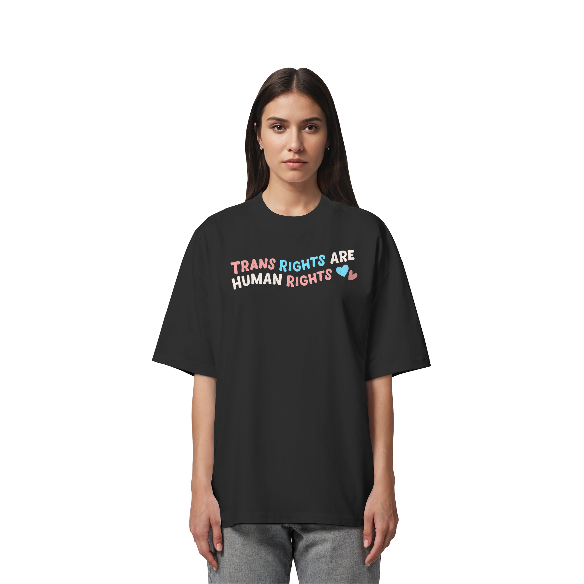 Trans Rights are Human Rights "Pastel Power Edition" - Organic Oversize Shirt