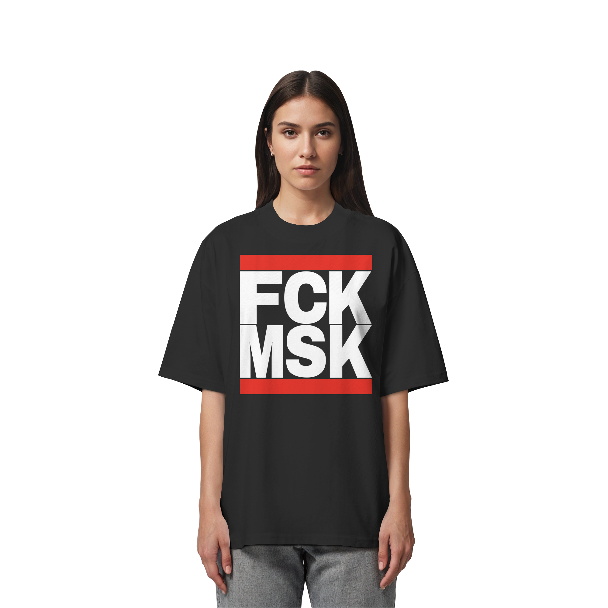 FCK MSK (weiße Schrift) - Organic Oversize Shirt