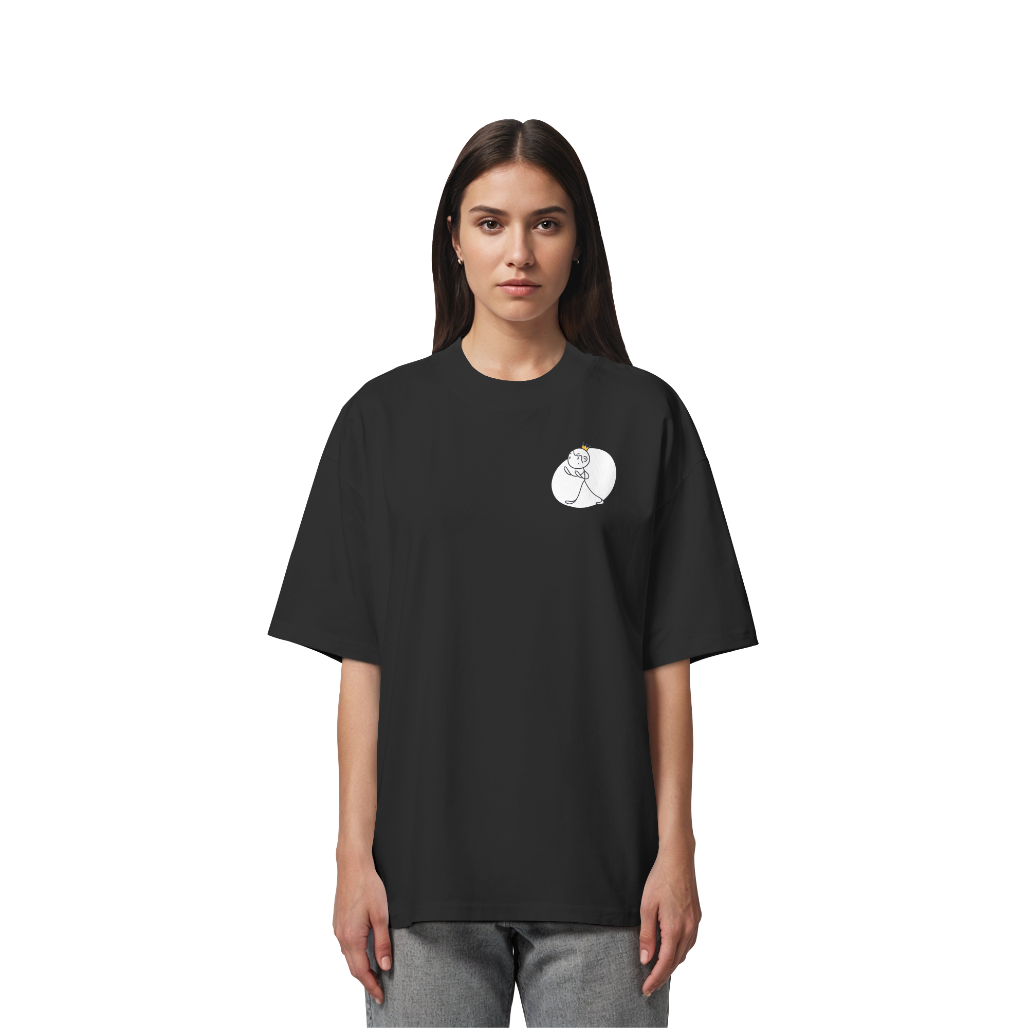 Seelenmännchen "Selbstverteidigung Edition" Brustprint (dunkel) - Organic Oversize Shirt