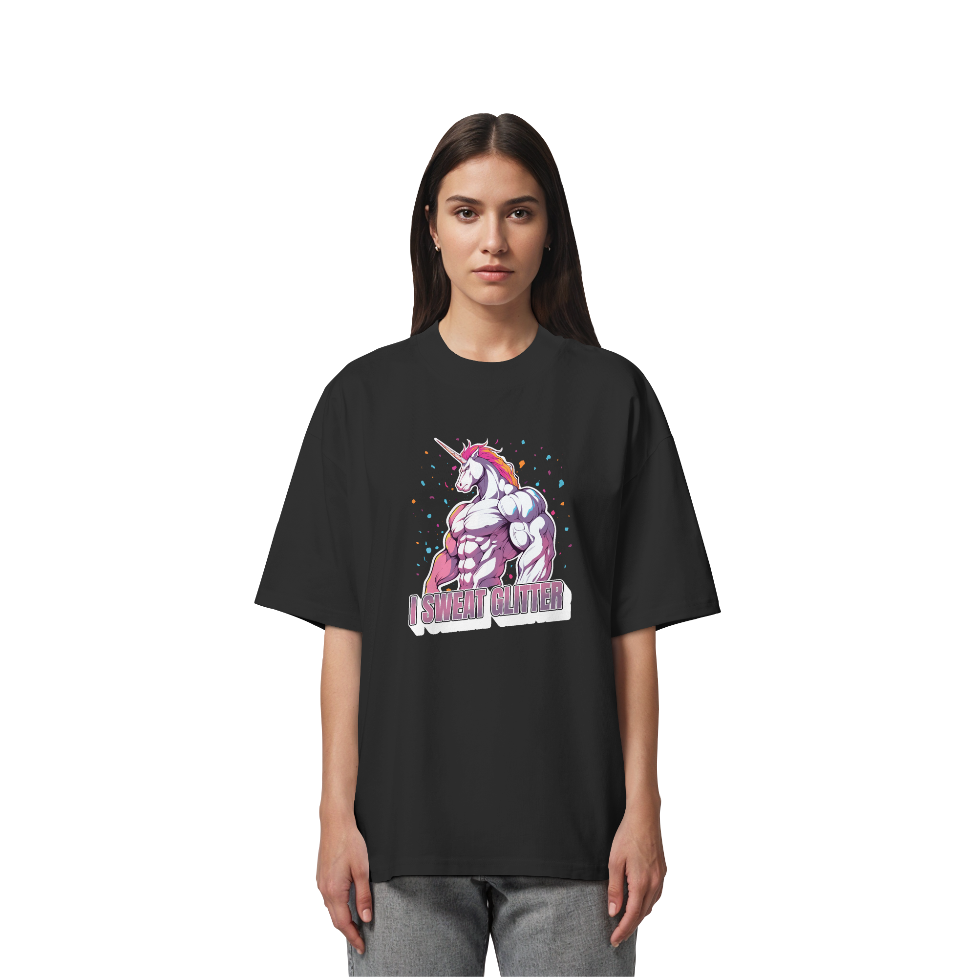 I sweat Glitter - Organic Oversize Shirt