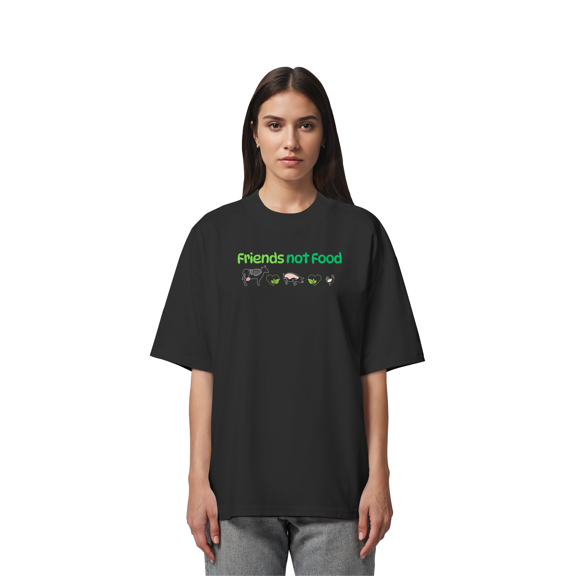 Friends Not Food - Organic Oversize Shirt
