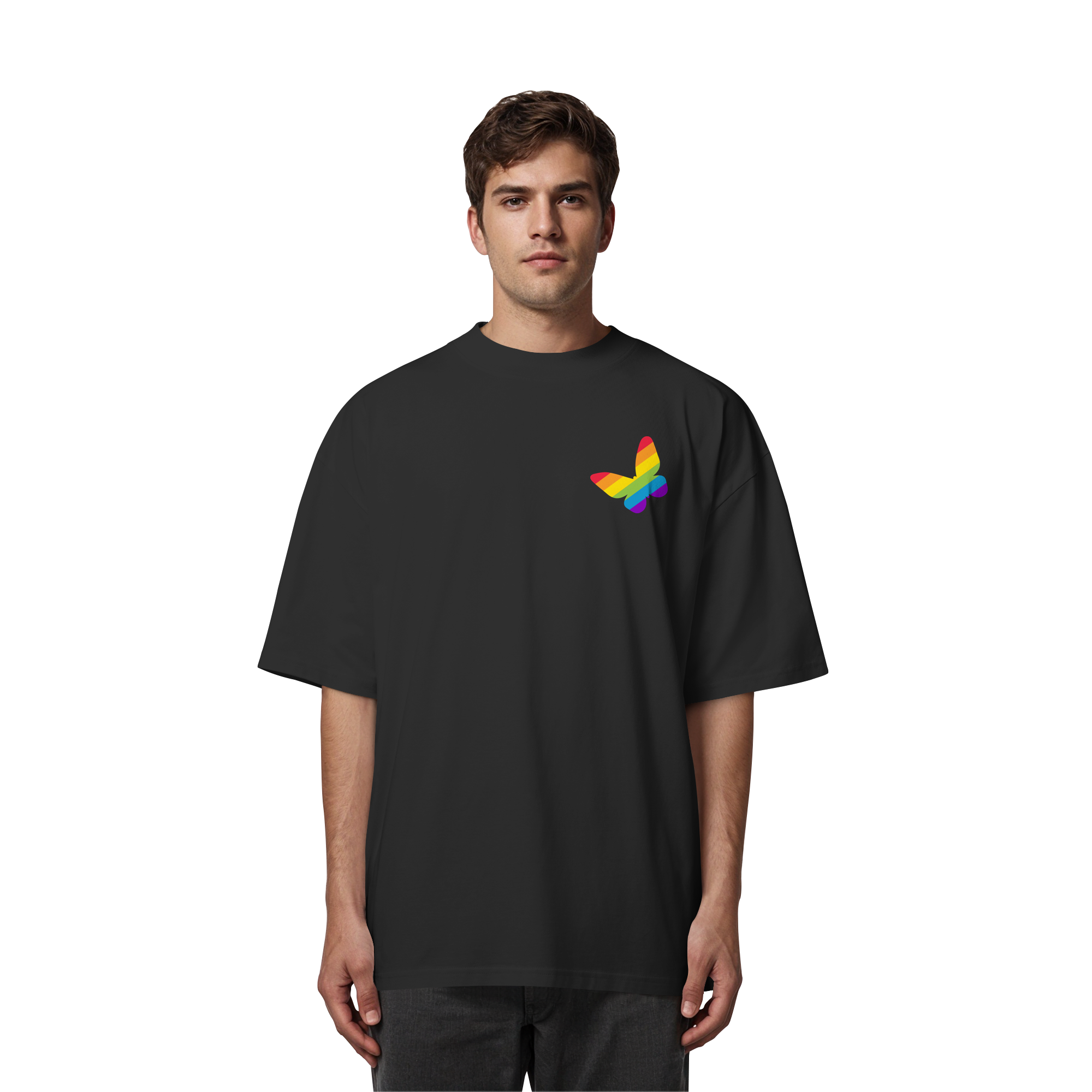 Regenbogen Schmetterling - Organic Oversize Shirt