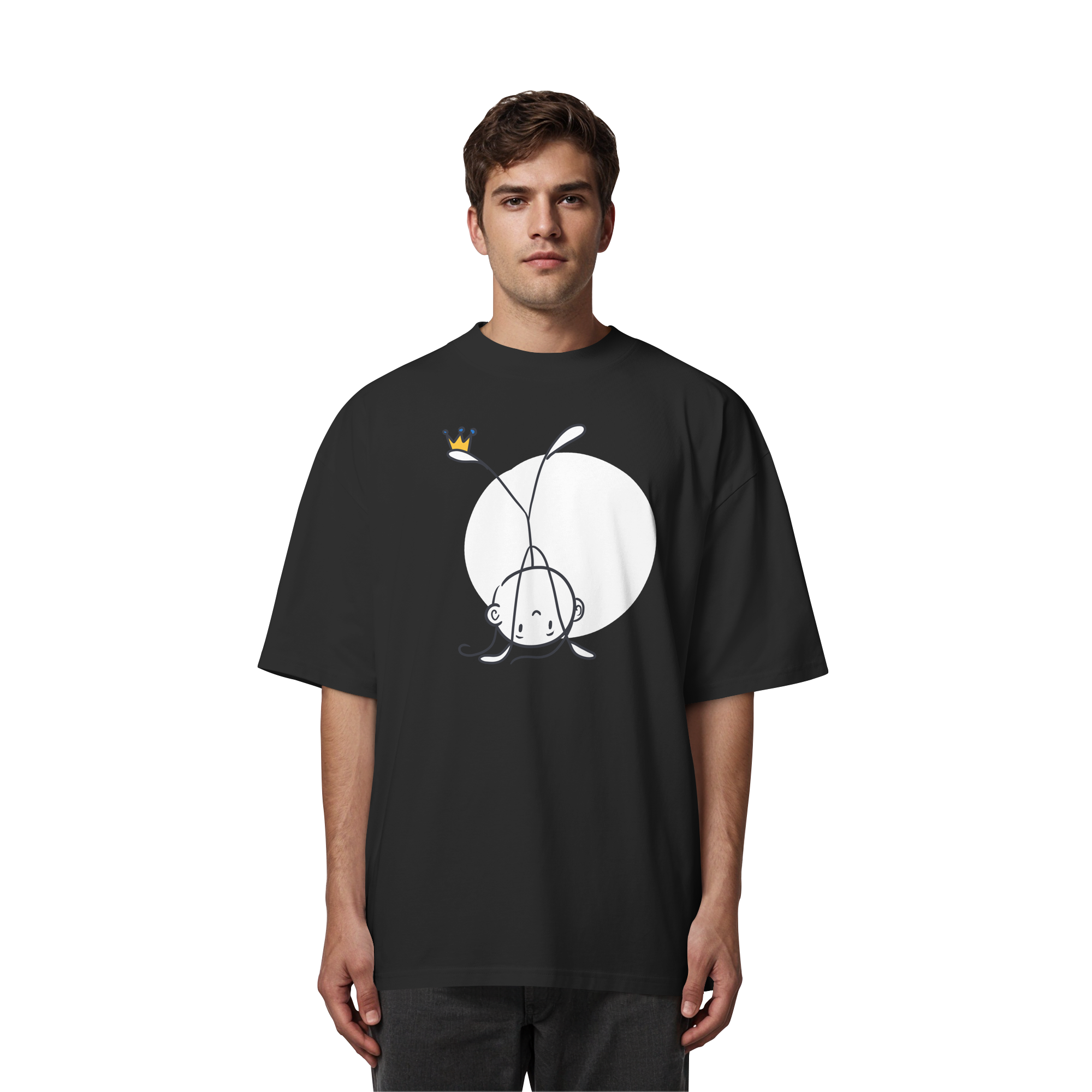 Seelenmännchen "Handstand Edition" Frontprint (dunkel) - Organic Oversize Shirt