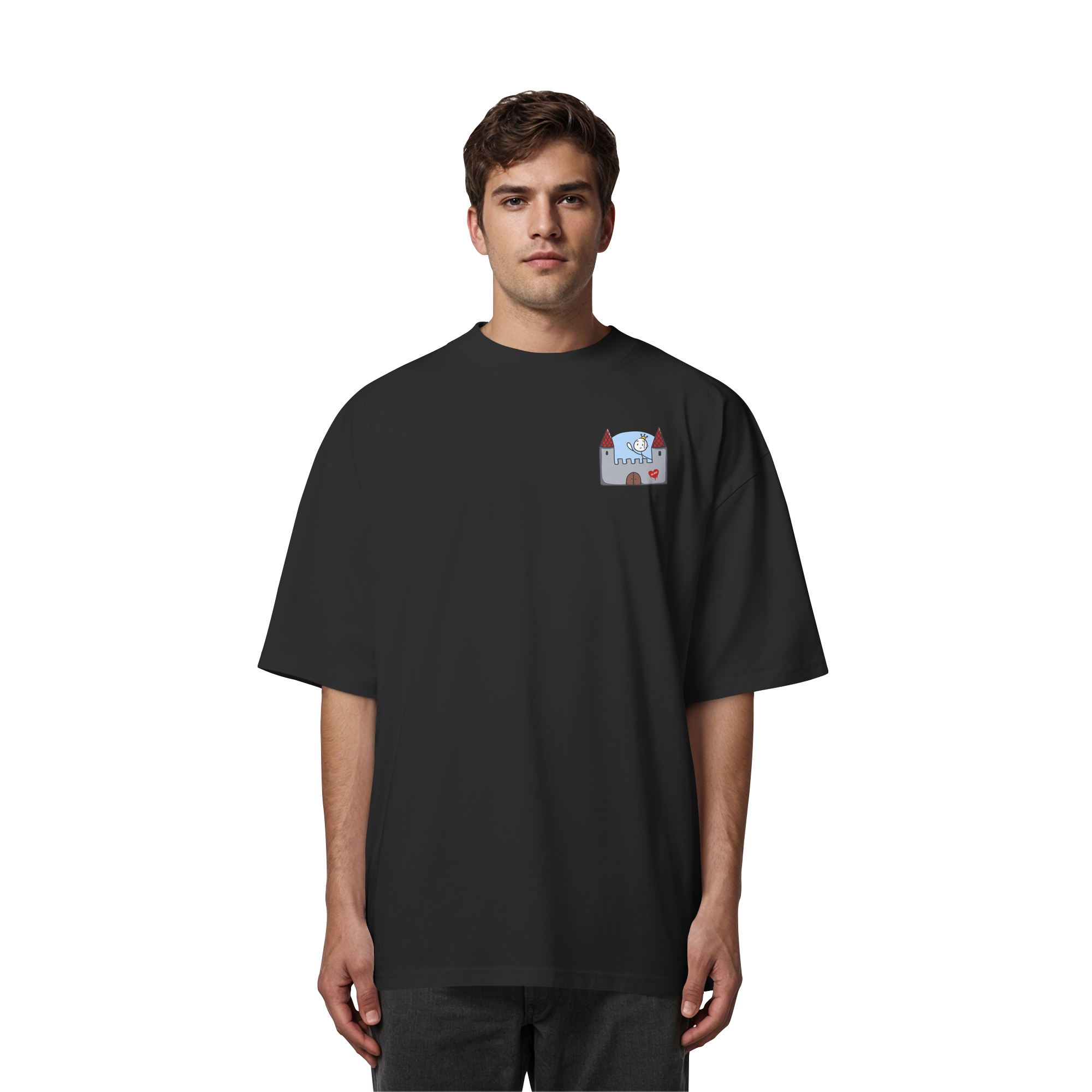 Hier und jetzt bin ich in Sicherheit "Bunte Edition" Backprint - Organic Oversize Shirt