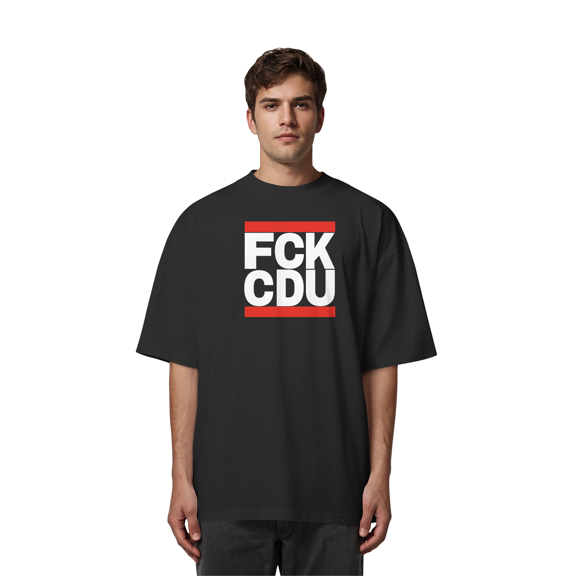 FCK CDU (weiße Schrift) - Organic Oversize Shirt