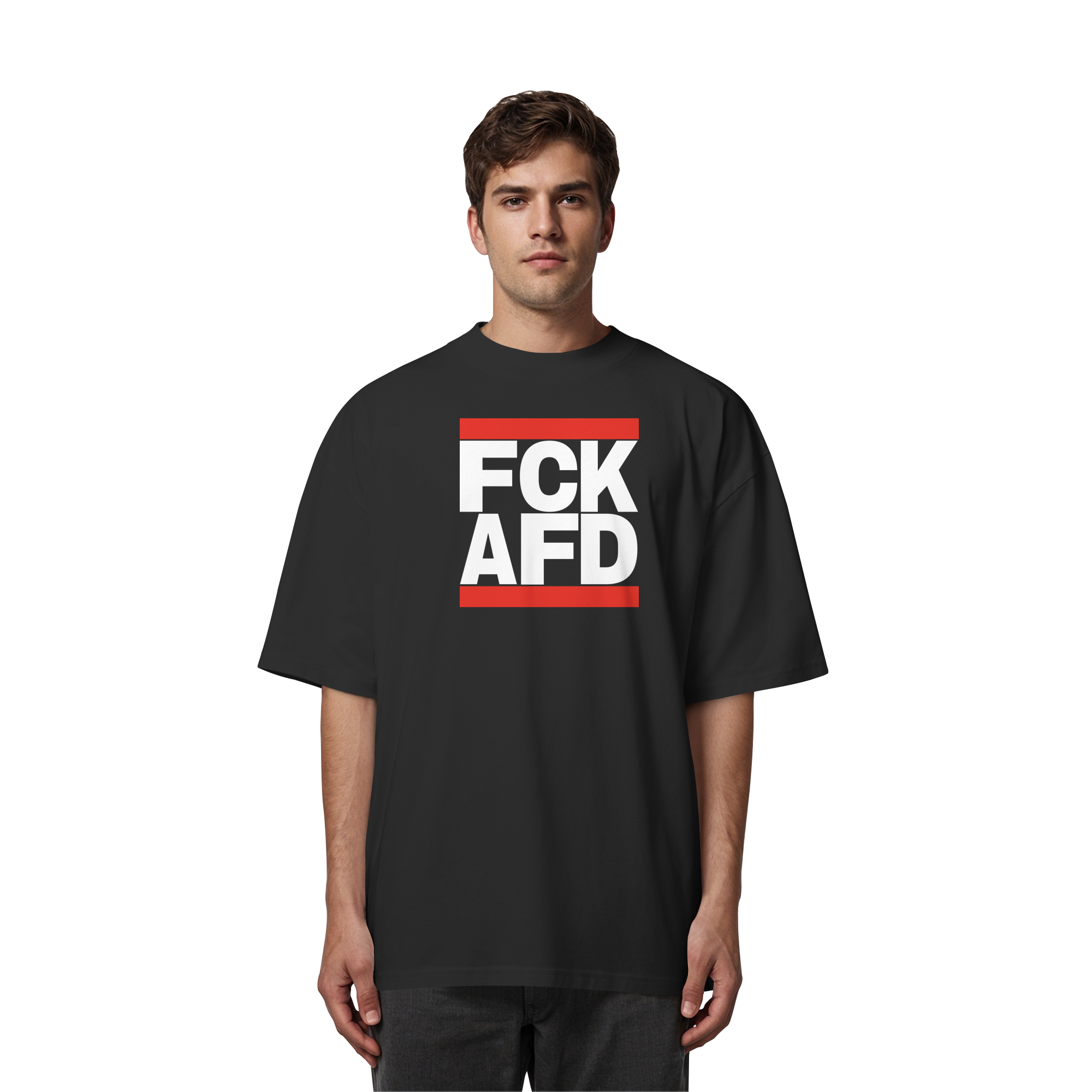 FCK AFD (weiße Schrift) - Organic Oversize Shirt