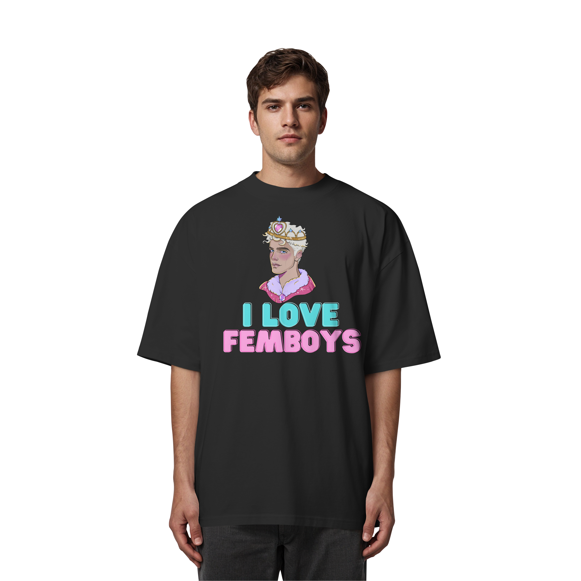 I Love Femboys "Royal Blush Edition" - Organic Oversize Shirt