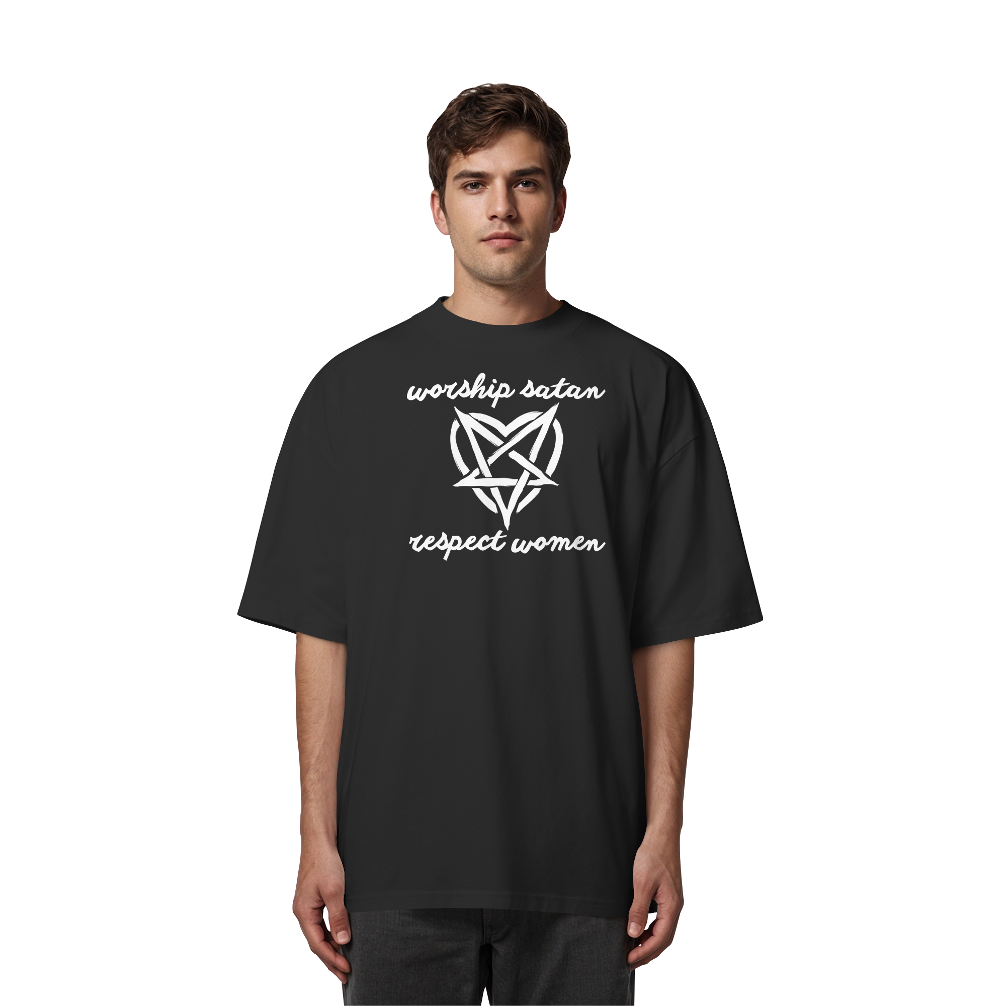 Worship Satan Respect Women - Organic Oversize Shirt