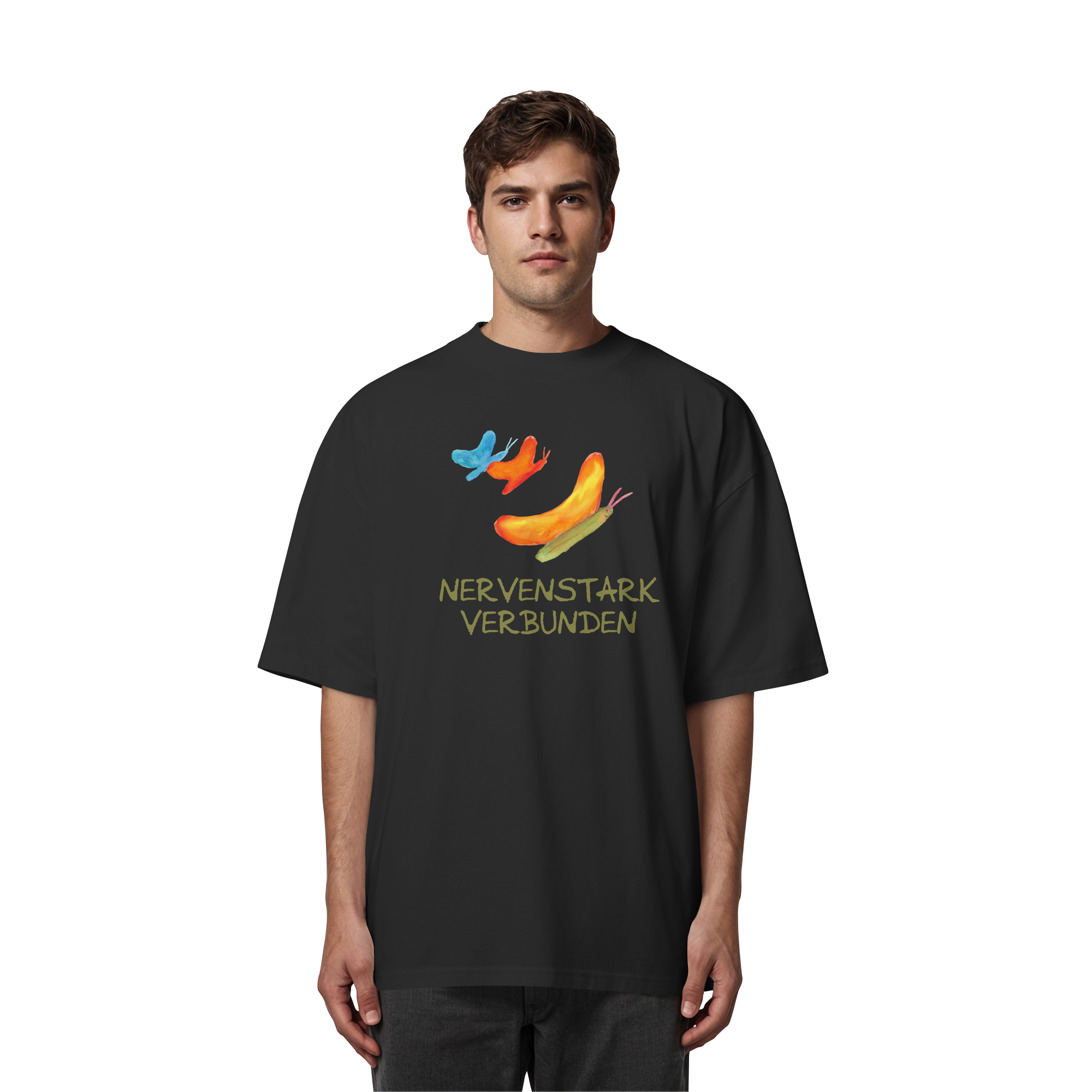 Nervenstark verbunden "Schmetterline Jona Edition" - Organic Oversize Shirt
