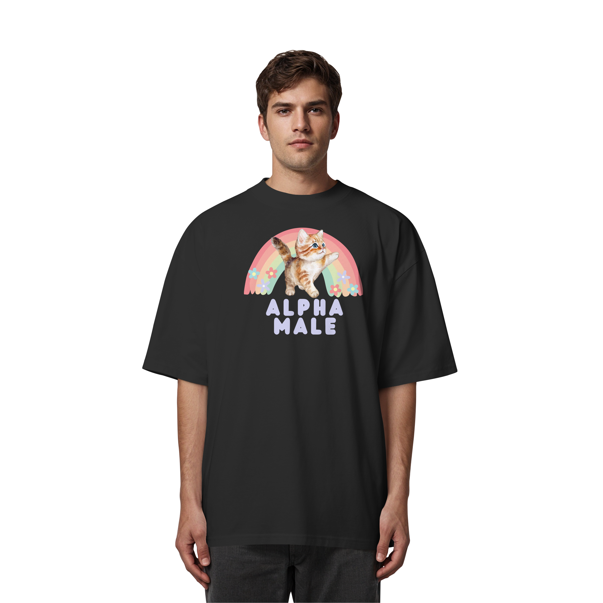 Alpha Male "Rainbow Roar Edition" - Organic Oversize Shirt