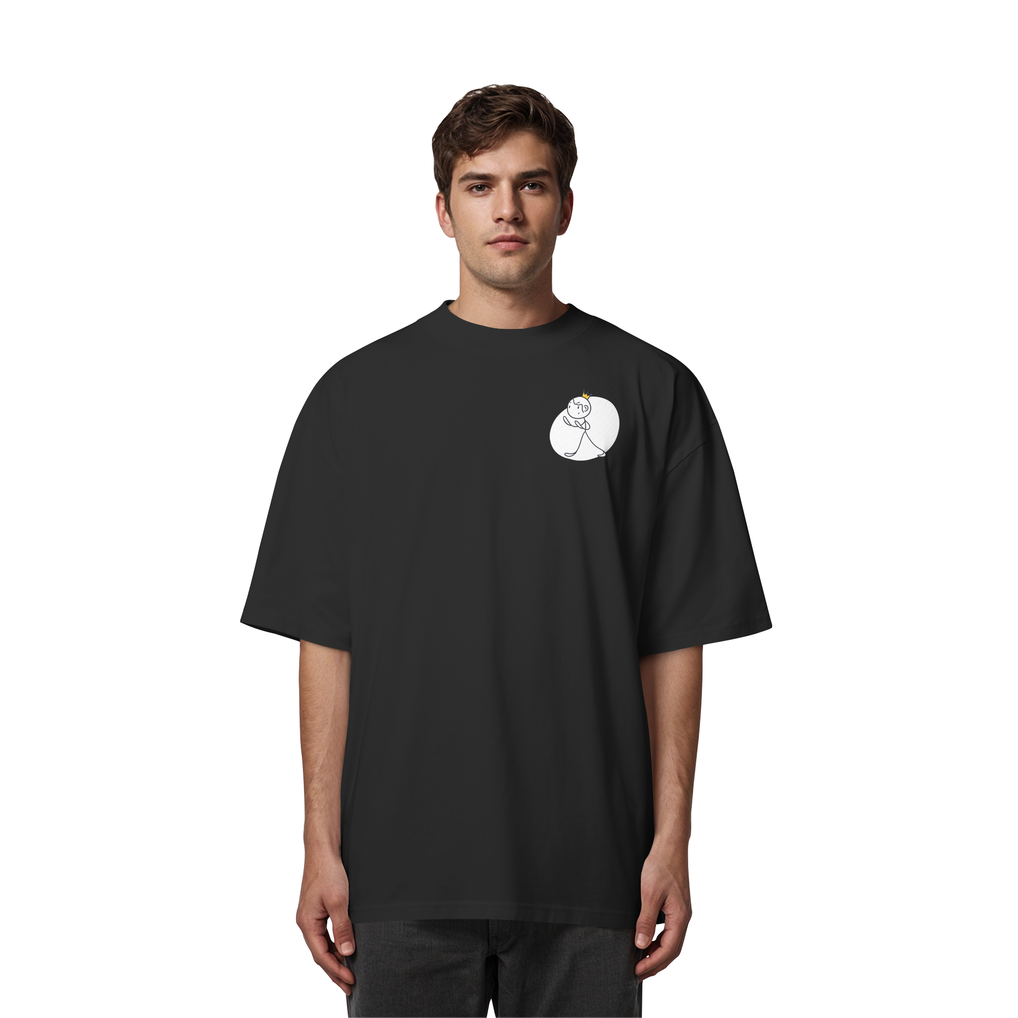 Seelenmännchen "Selbstverteidigung Edition" Brustprint (dunkel) - Organic Oversize Shirt