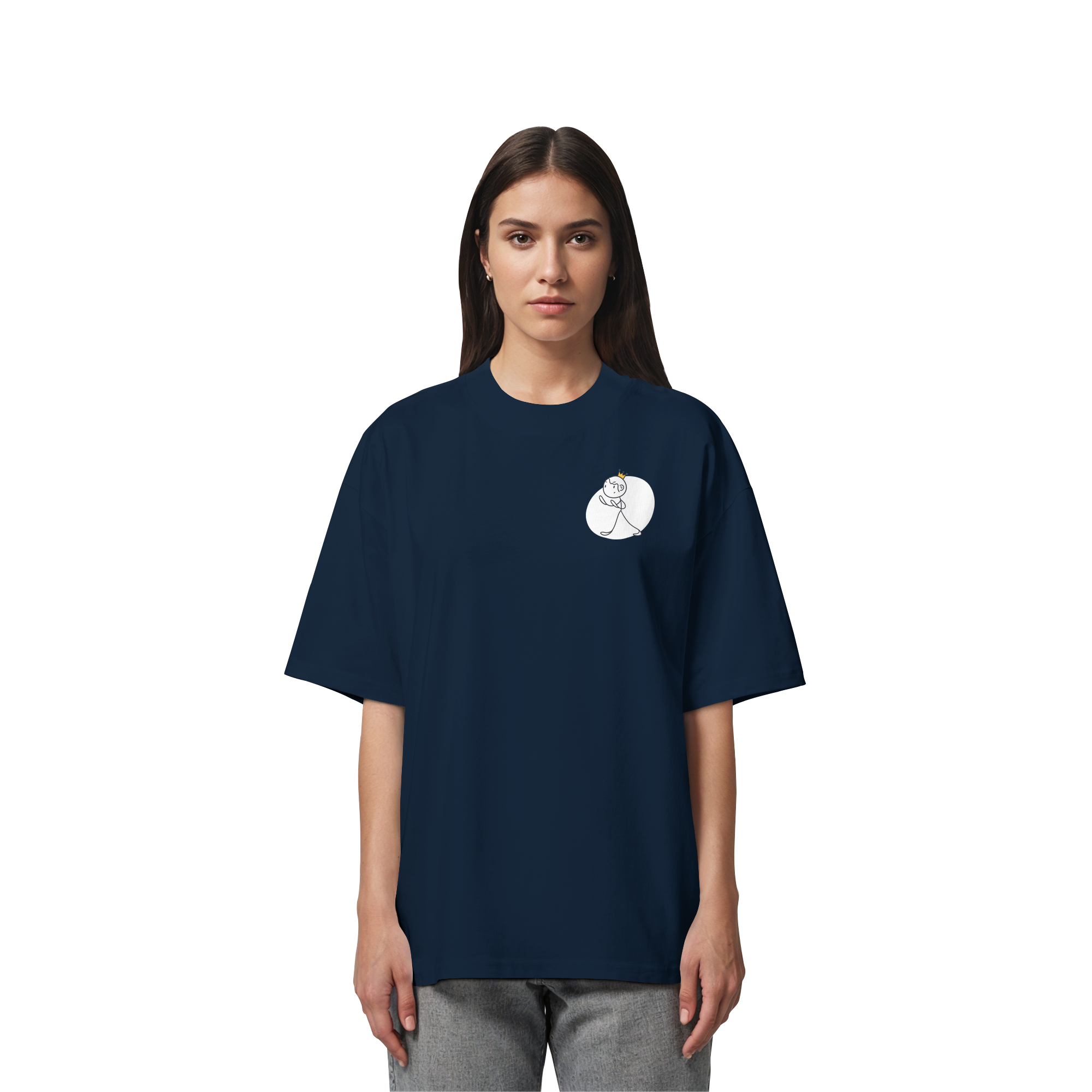 Seelenmännchen "Selbstverteidigung Edition" Brustprint (dunkel) - Organic Oversize Shirt