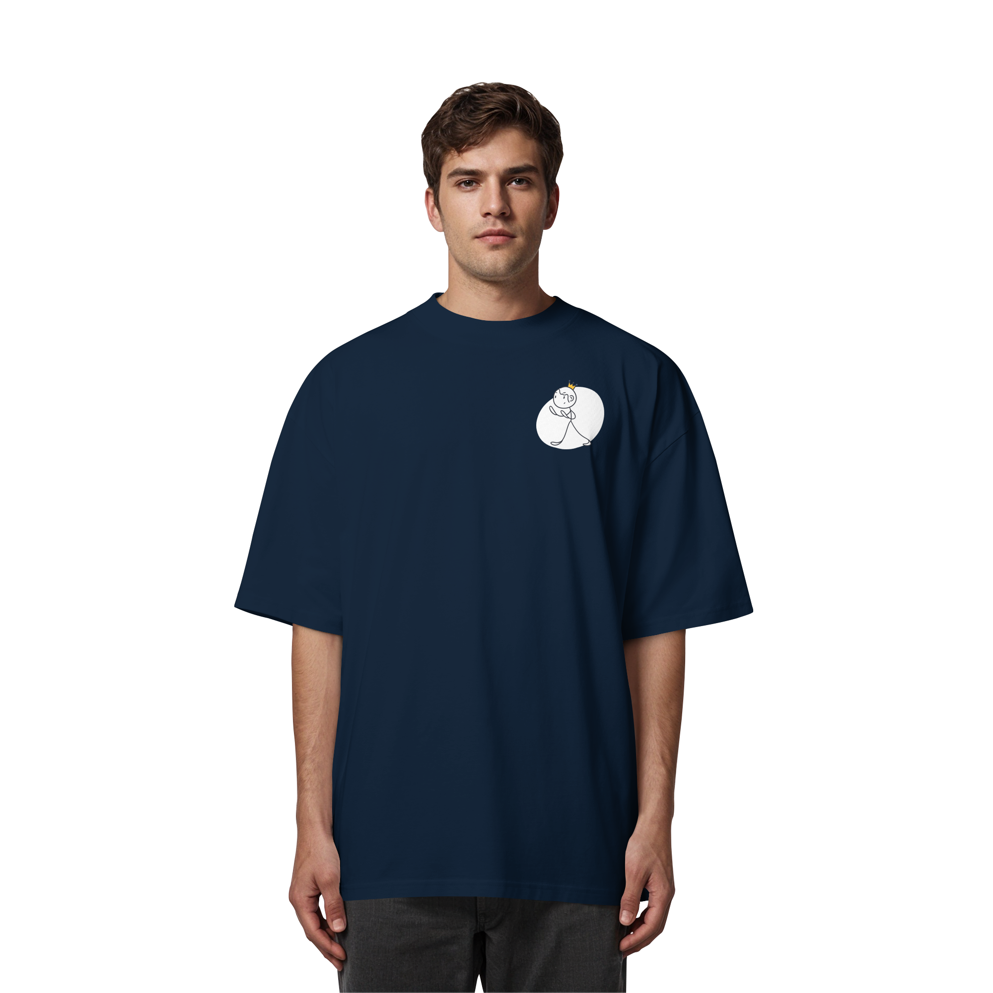 Seelenmännchen "Selbstverteidigung Edition" Brustprint (dunkel) - Organic Oversize Shirt
