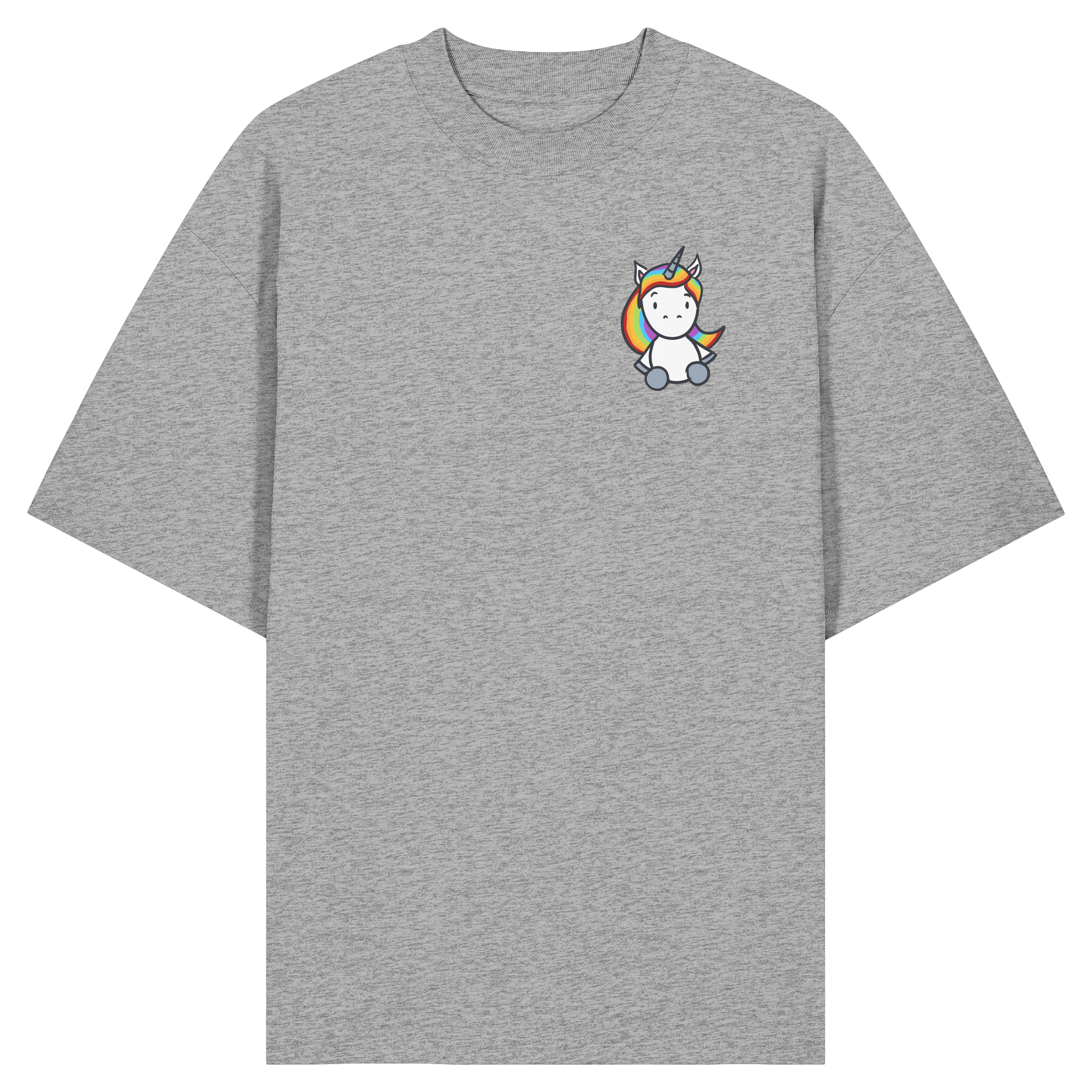 Einhorn mit Regenbogen Haaren - Organic Oversize Shirt