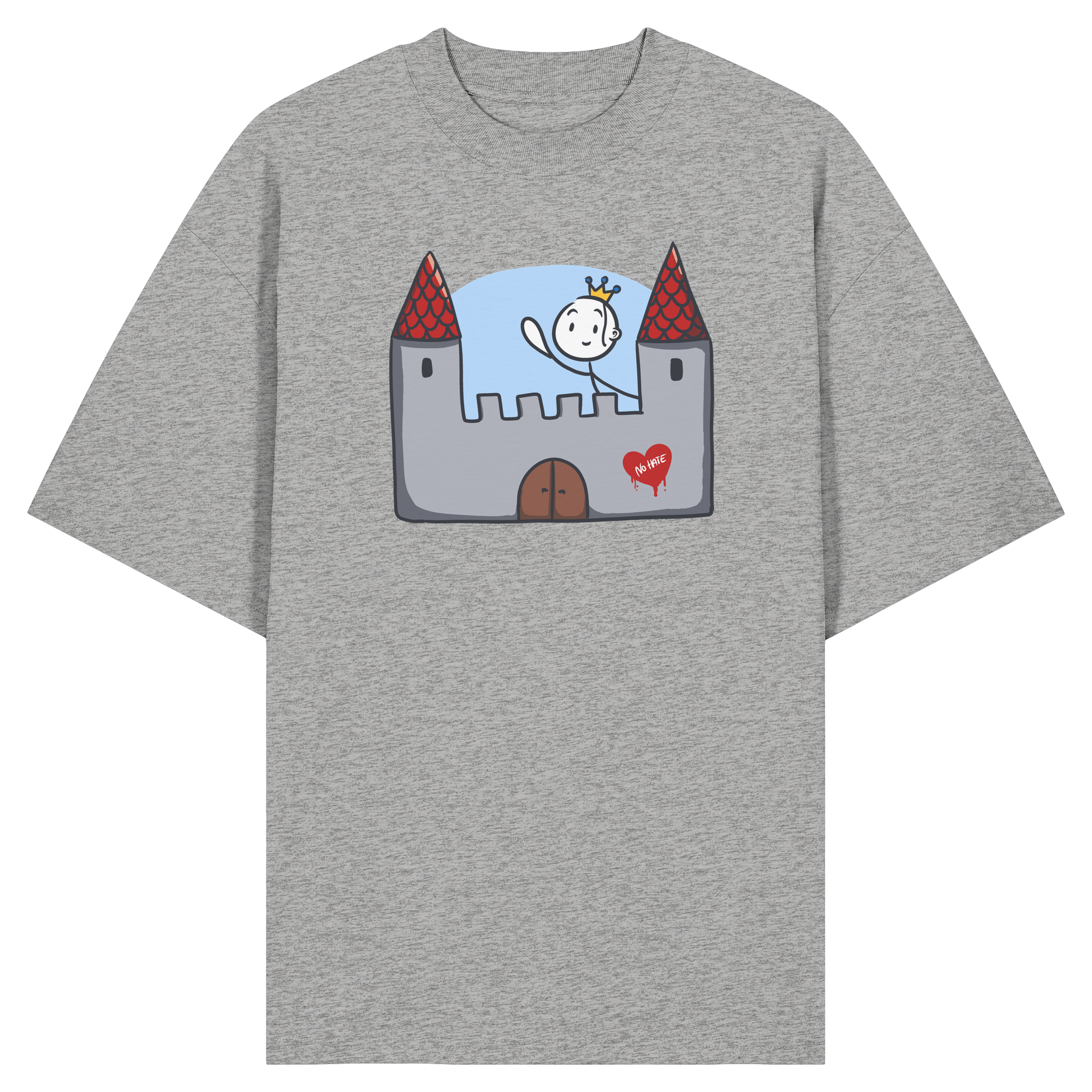 Seelenmännchen "Schloss Edition" Frontprint (hell) - Organic Oversize Shirt